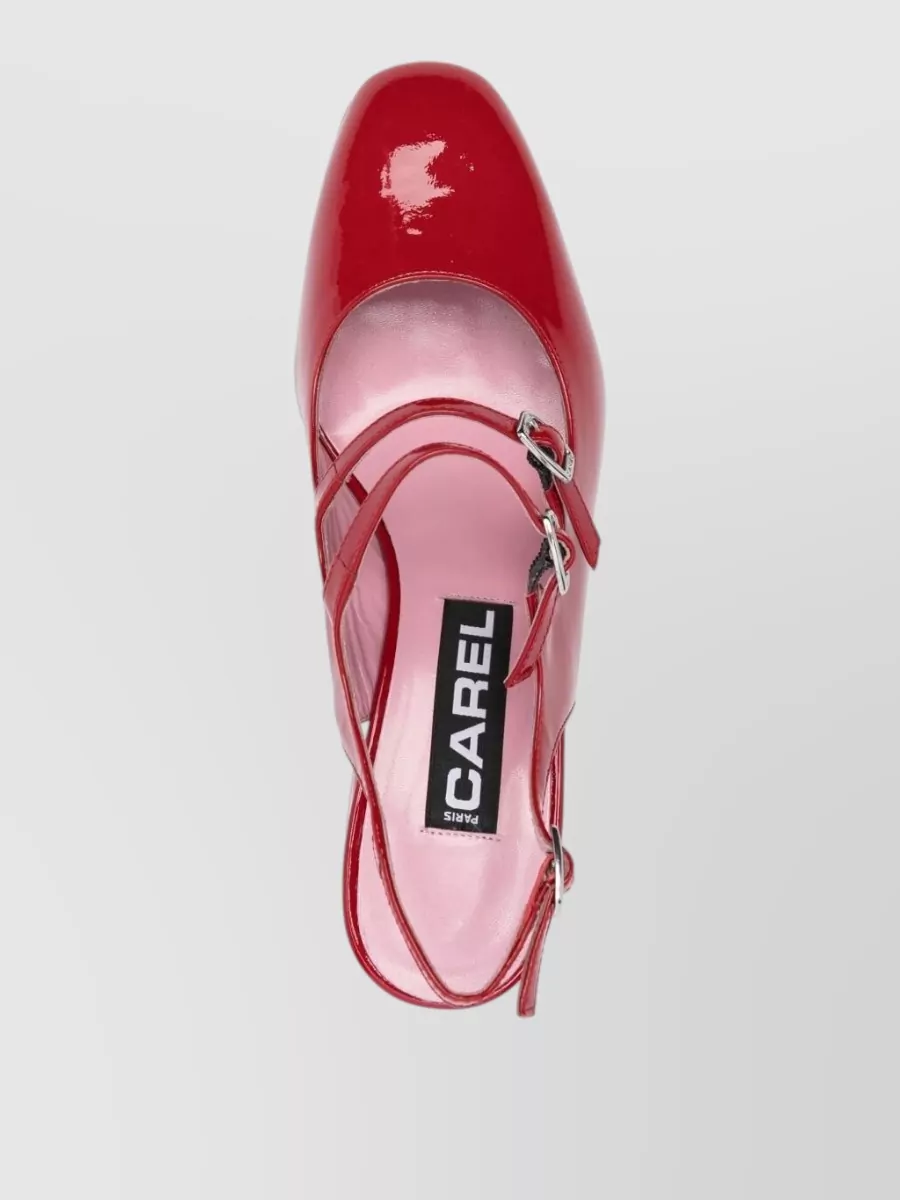 Carel Paris Patent Leather Double-Strap Slingback Pumps