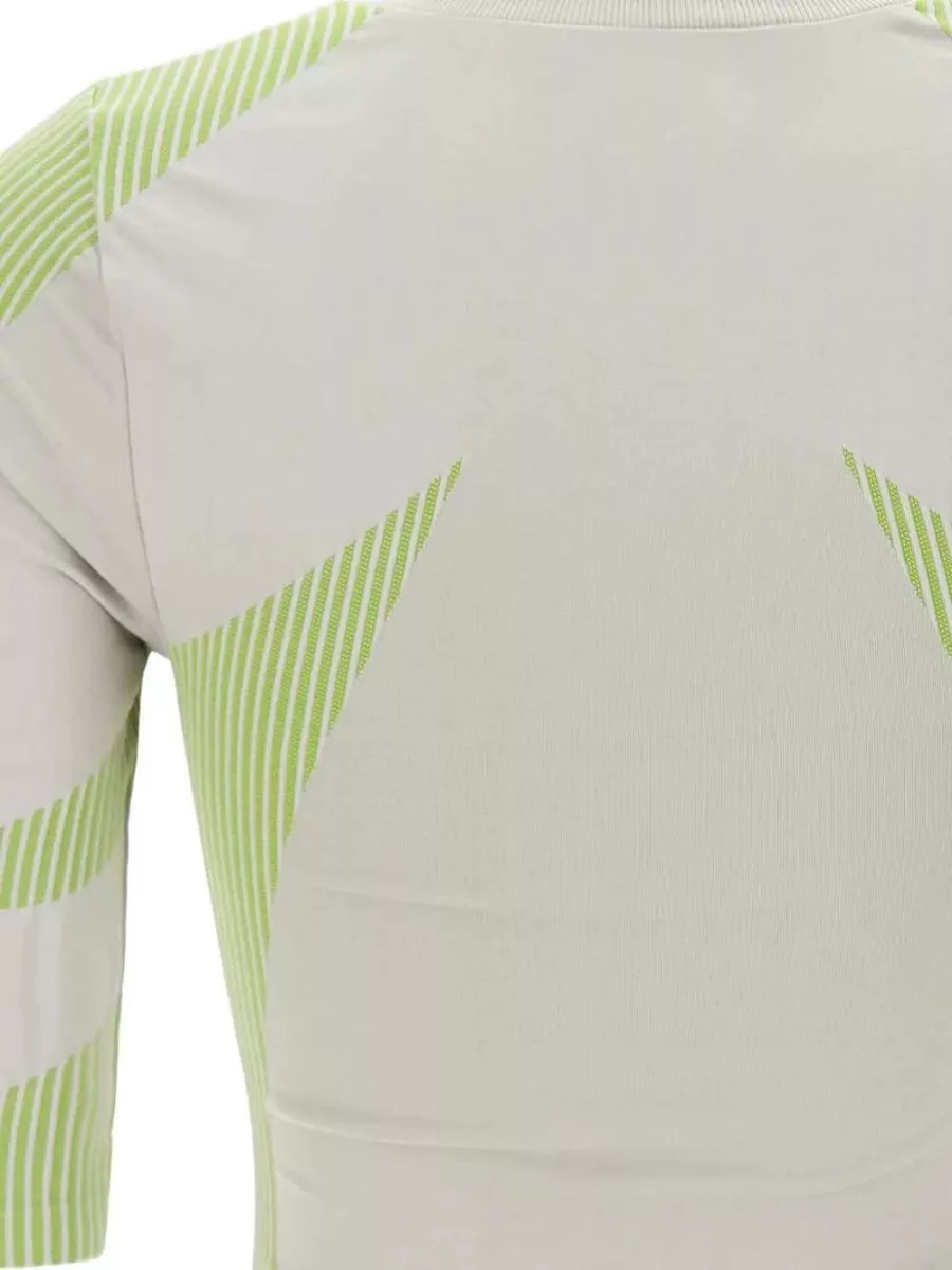 Casablanca Seamless Ribbed Quarter Zip Stretch Top