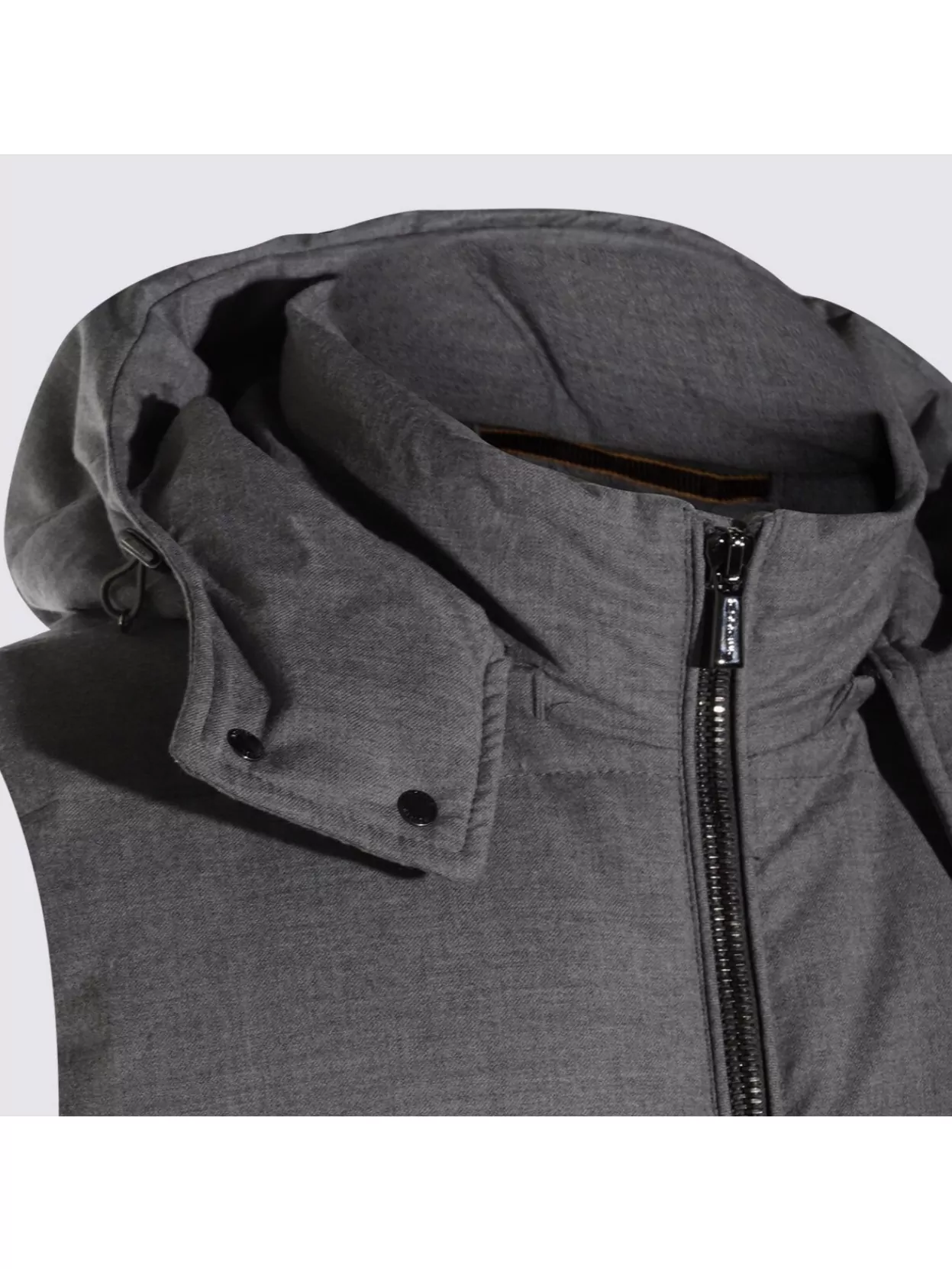 Moorer Hooded Padded Down Jackets With Side Zipper Pockets In Gray