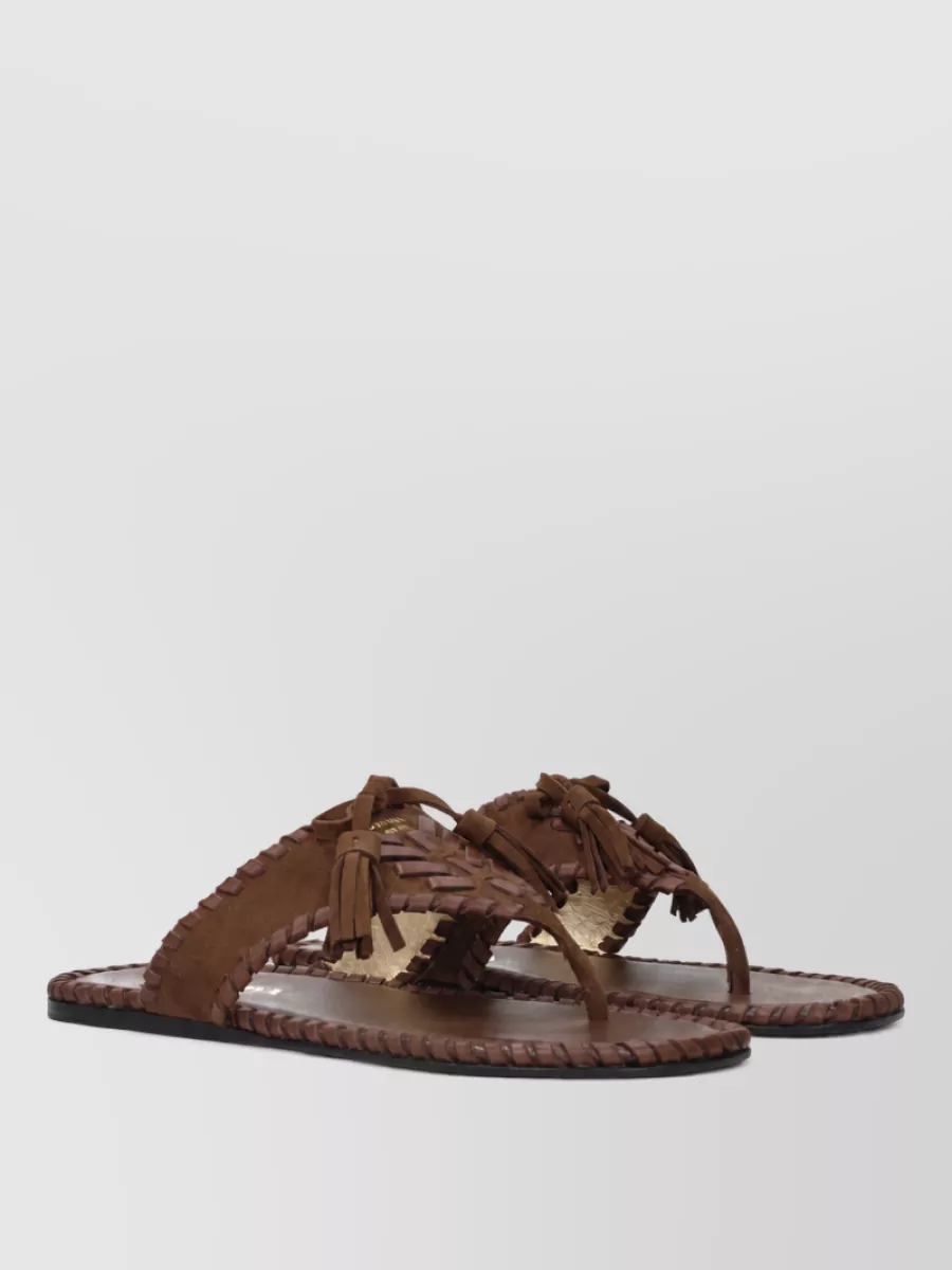 Prada Suede Leather Thong Sandals