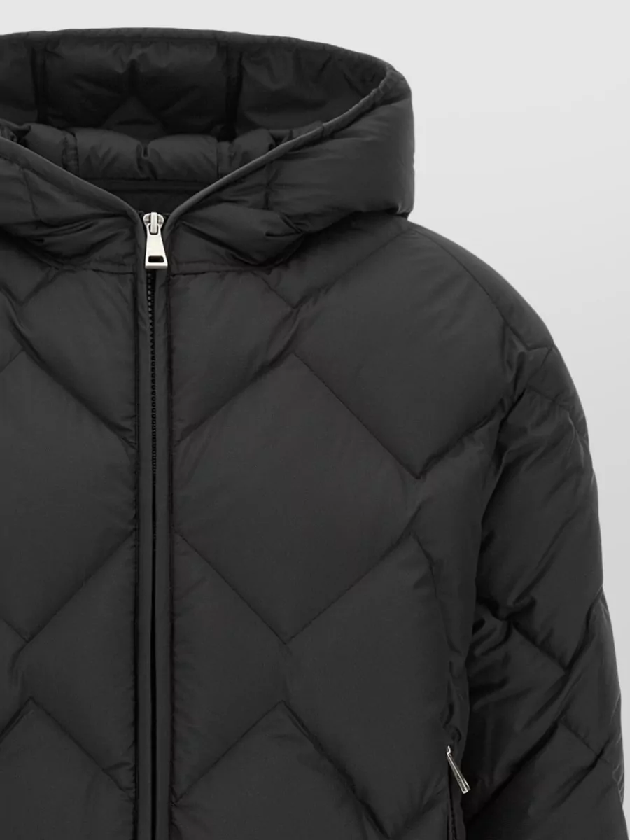 Moncler Down Quilted Cropped Hooded Jacket