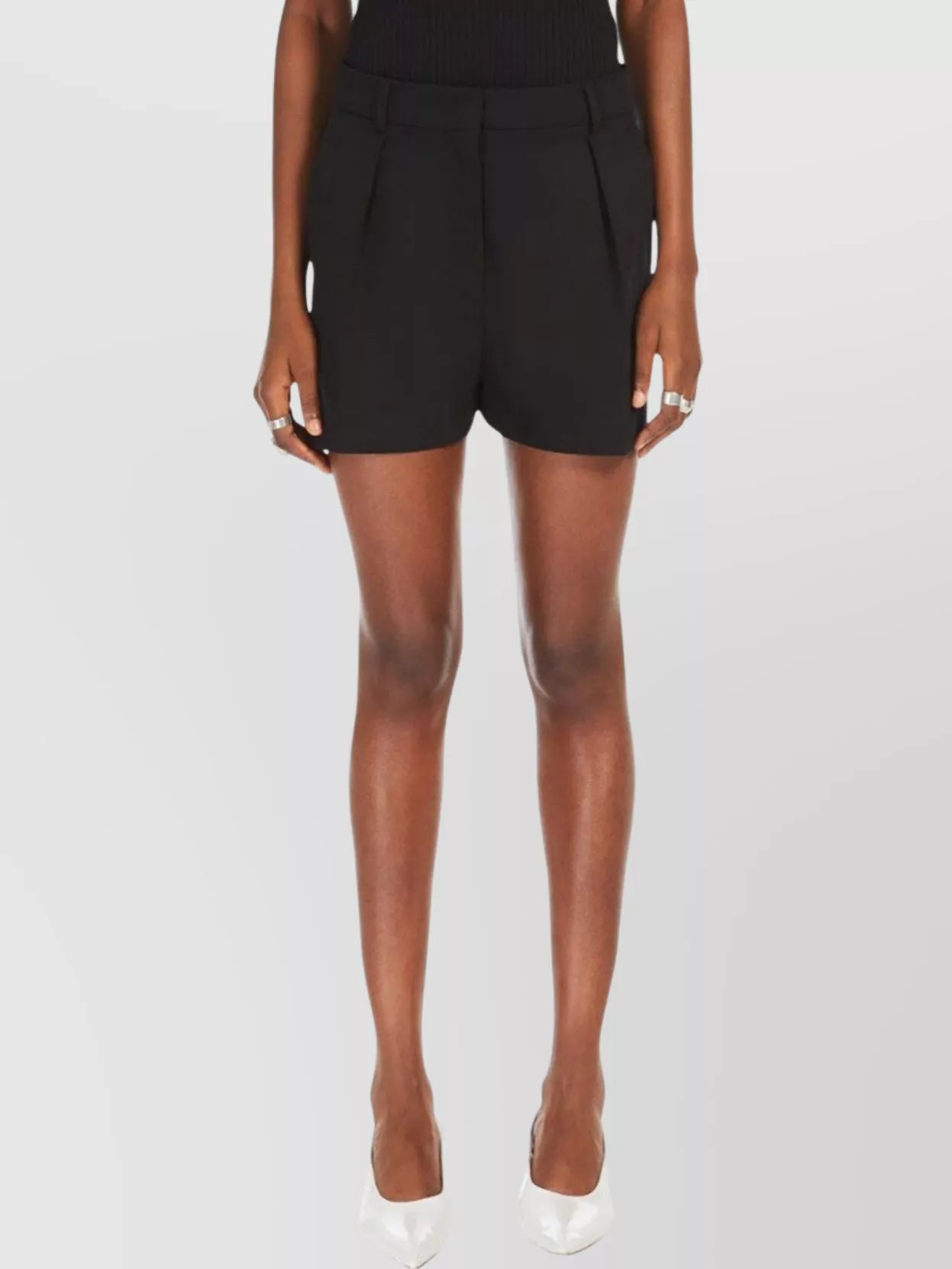 Sportmax Tailored Wide Leg Cotton Shorts