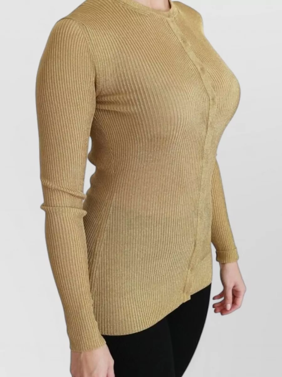 Dolce&Gabbana Metallic Ribbed Slim-Fit Long-Sleeve Cardigan