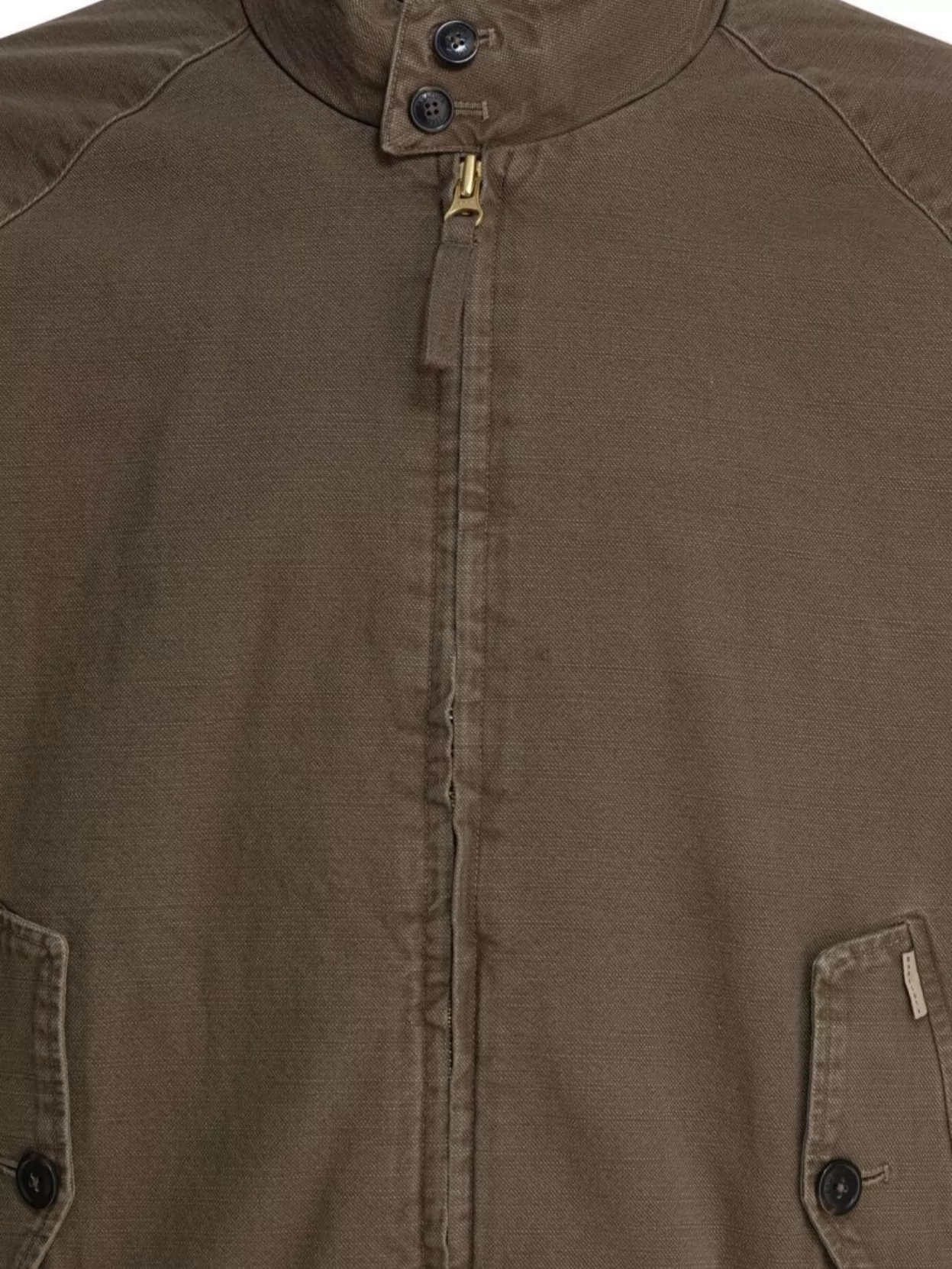 Baracuta High Collar Ribbed Cuffs Front Pockets In Brown
