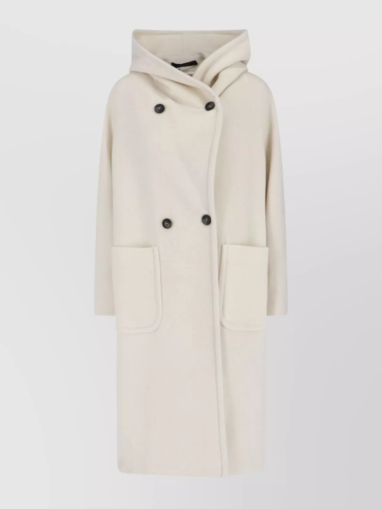 Tagliatore Long Hooded Jacket Belted Waist