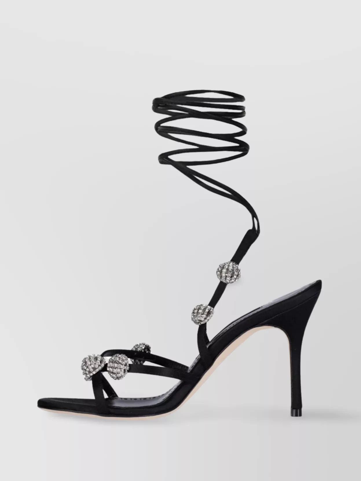 Manolo Blahnik Heel Sandals With Embellished Strappy Design