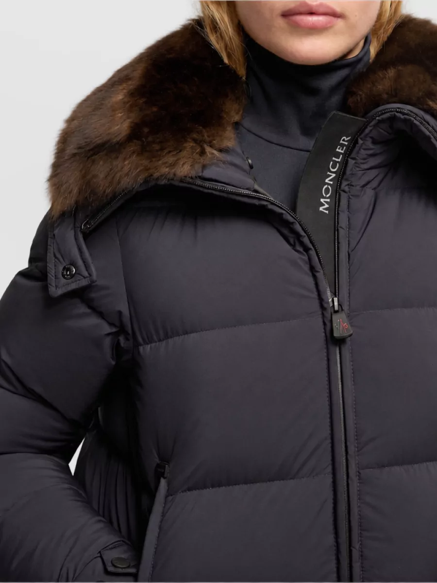 Moncler Shearling Trimmed Down Ski Jacket