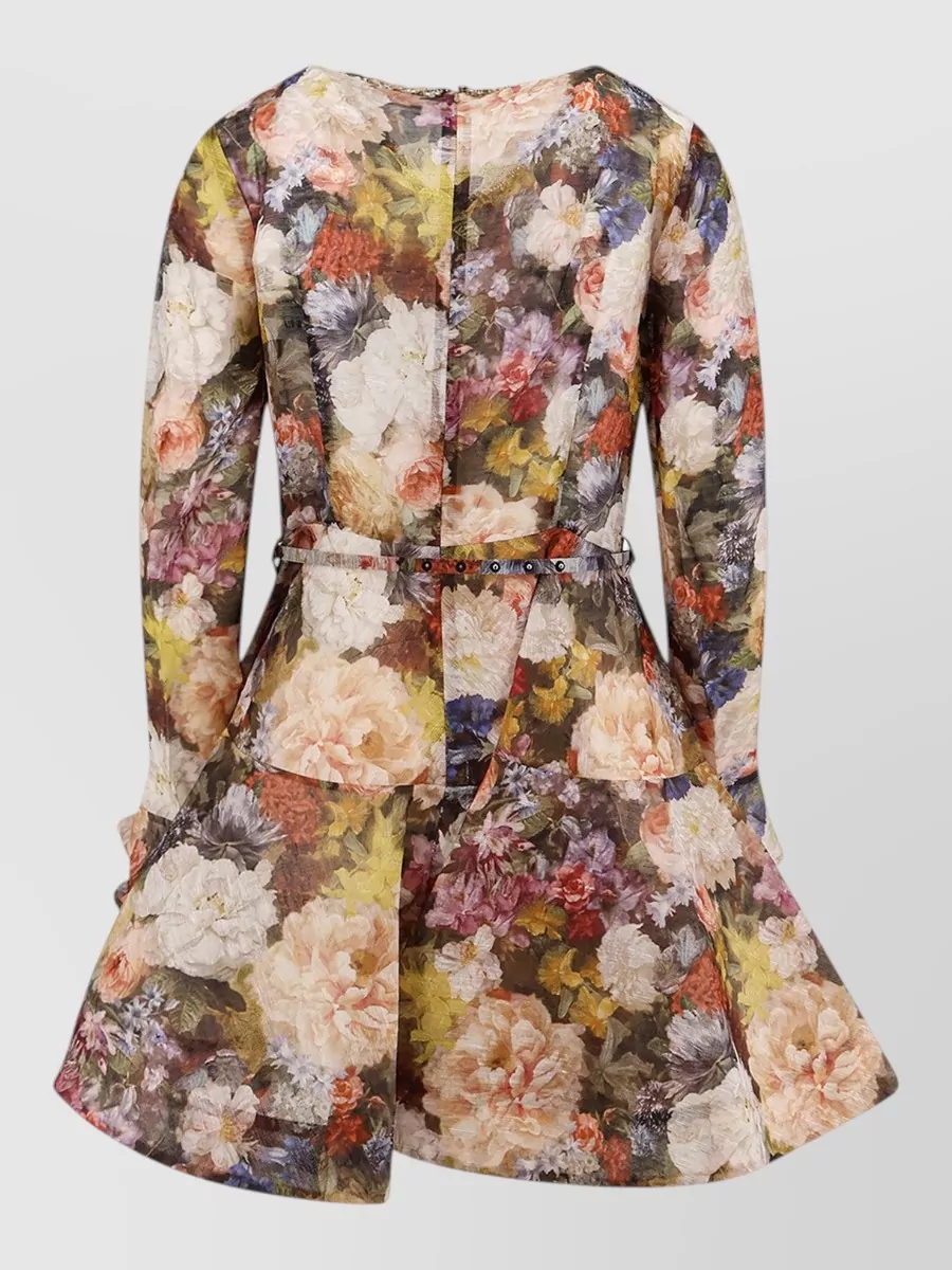 Zimmermann Silk Linen Rhinestone-Trim Mini Dress