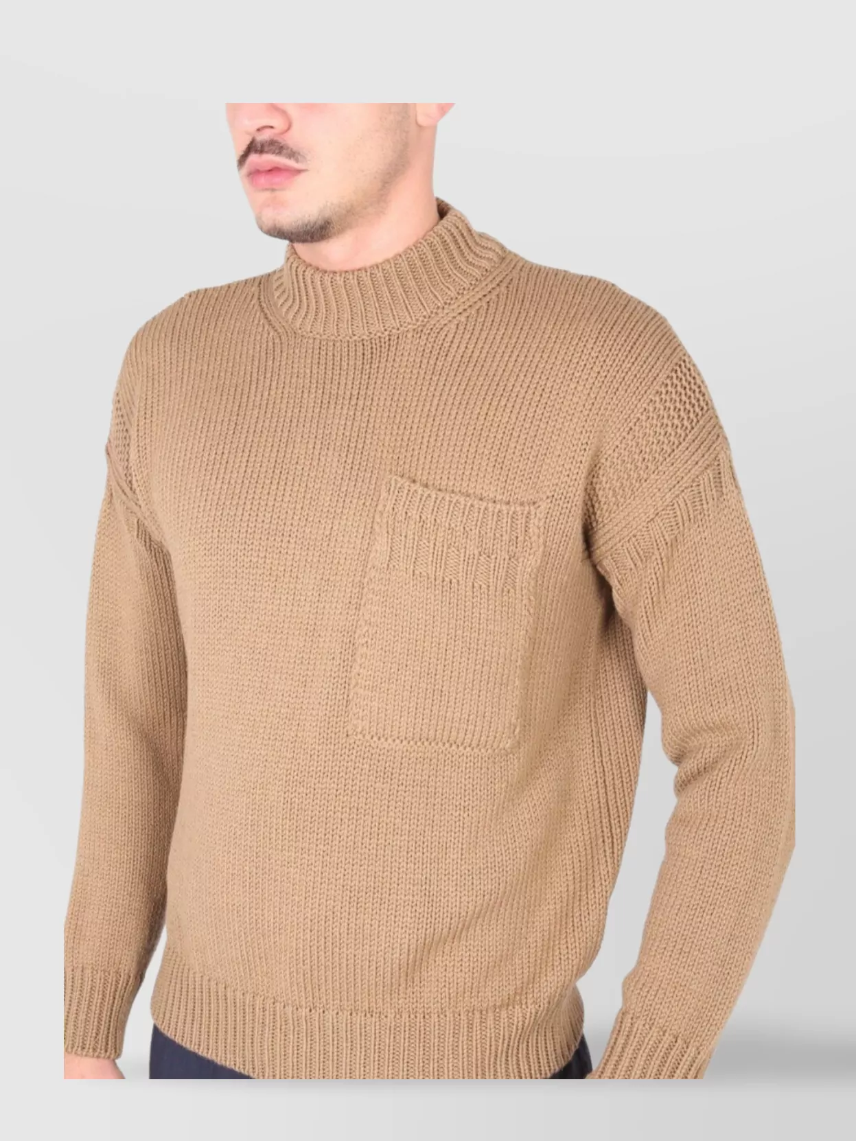 Ten C High Neck Knit Sweater