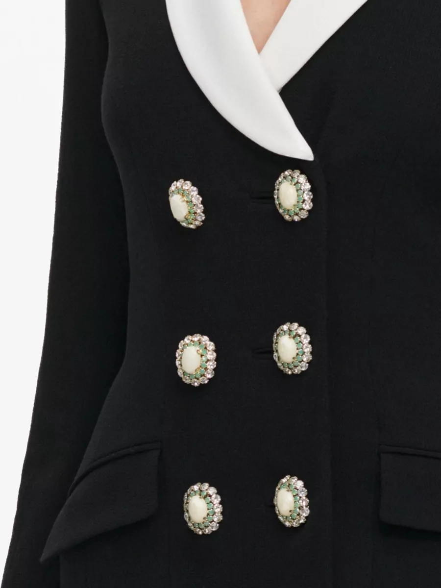 Self-Portrait Wool Double-Breasted Blazer Dress