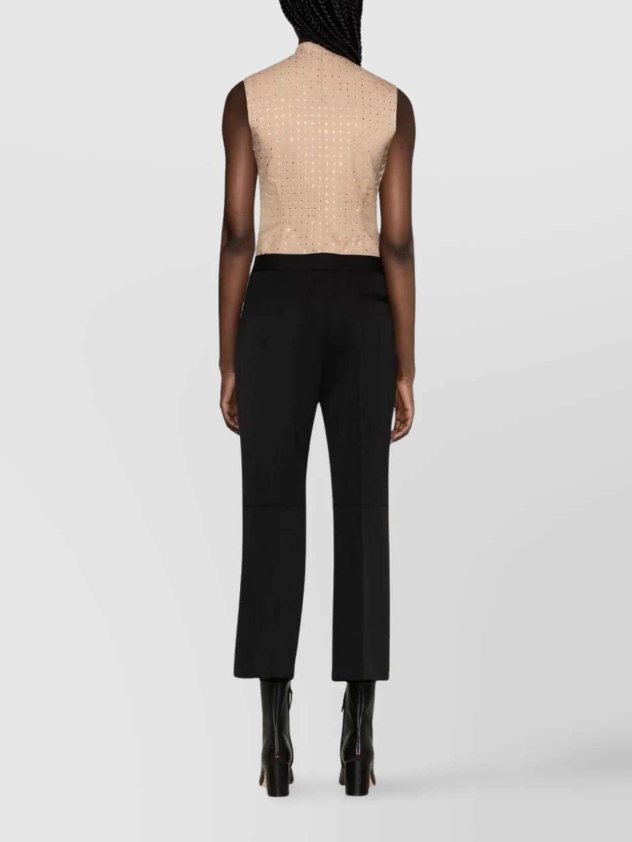 Jil Sander Cropped Pant Flared Hem In Black