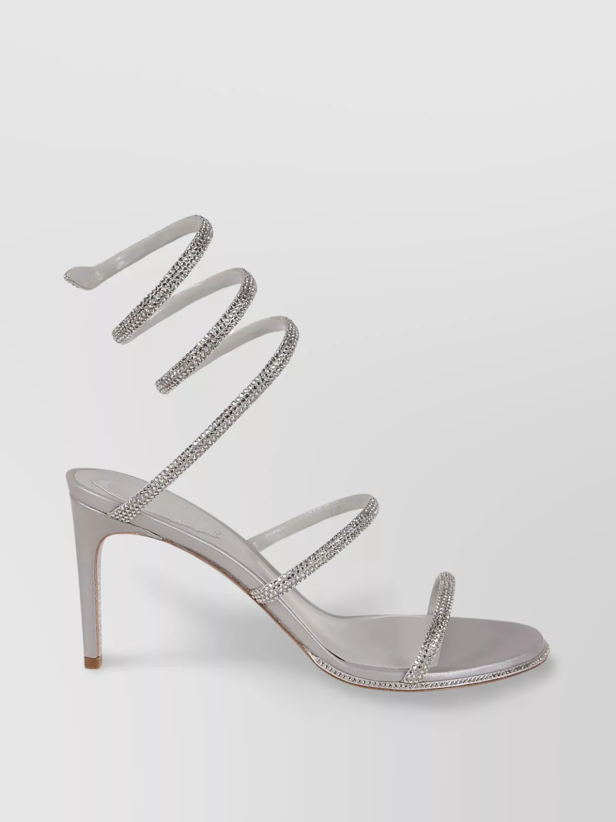 Shop René Caovilla Mid-high Heel Cleo Sandals In Grey