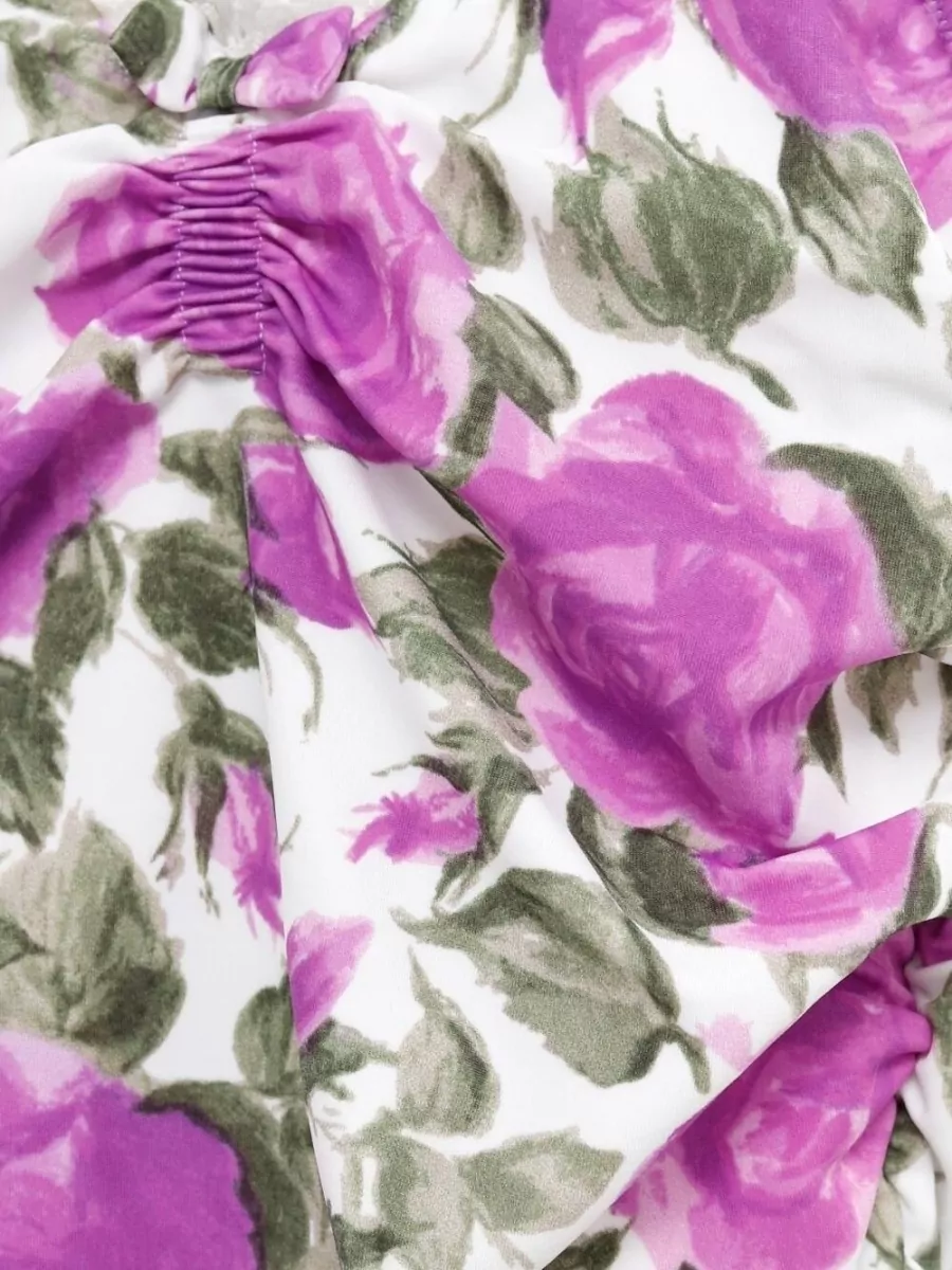 Chloé Floral-Print V-Neck Bodysuit