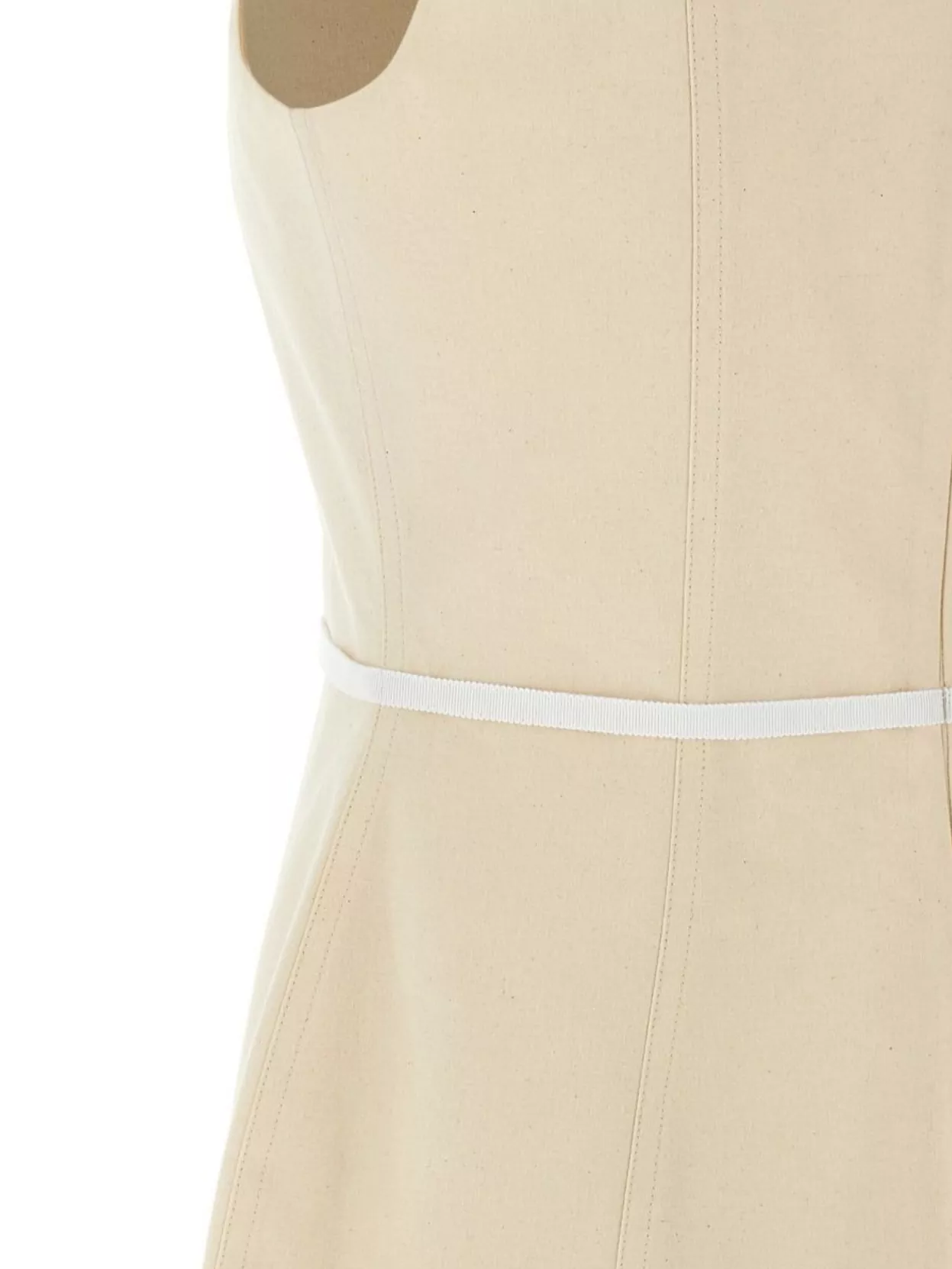 Moschino Structured Sleeveless Dress Belted At Waist