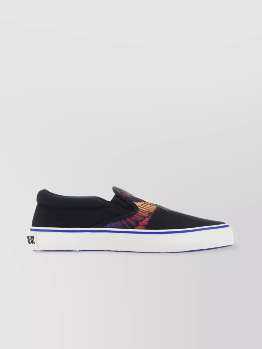 Shop Marcelo Burlon County Of Milan Padded Ankle Slip-ons With Printed Upper In Blue