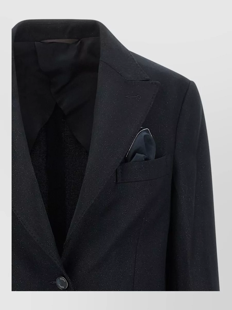 Peserico virgin wool single-breasted suit jacket