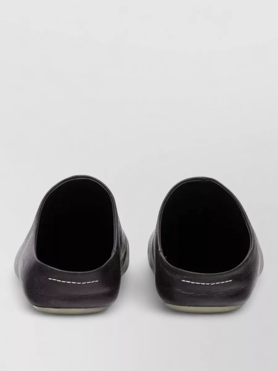 Mm6 Maison Margiela Leather Square-Toe Loafers