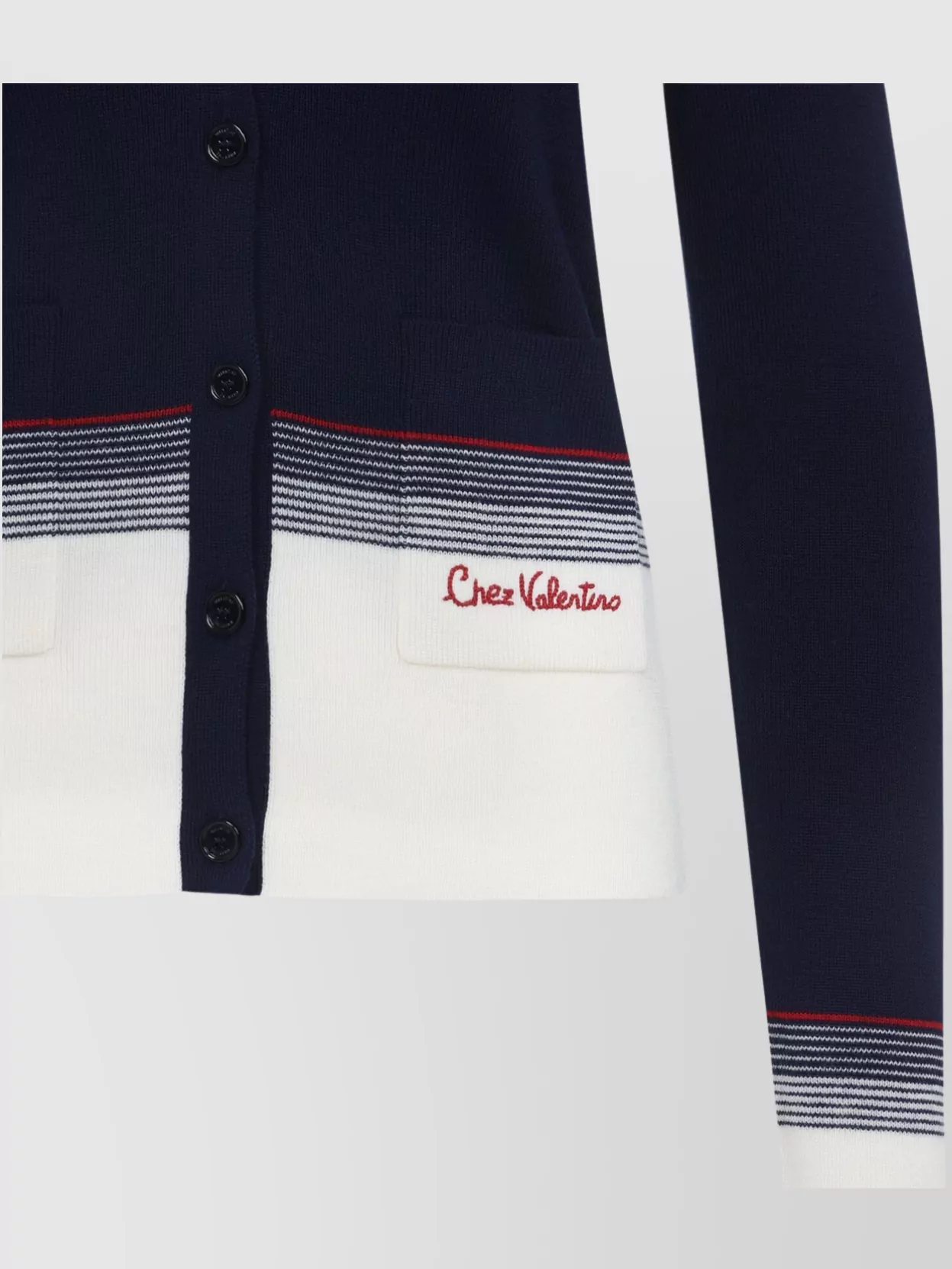 Valentino House V-neck Cardigan With Patch Pockets
