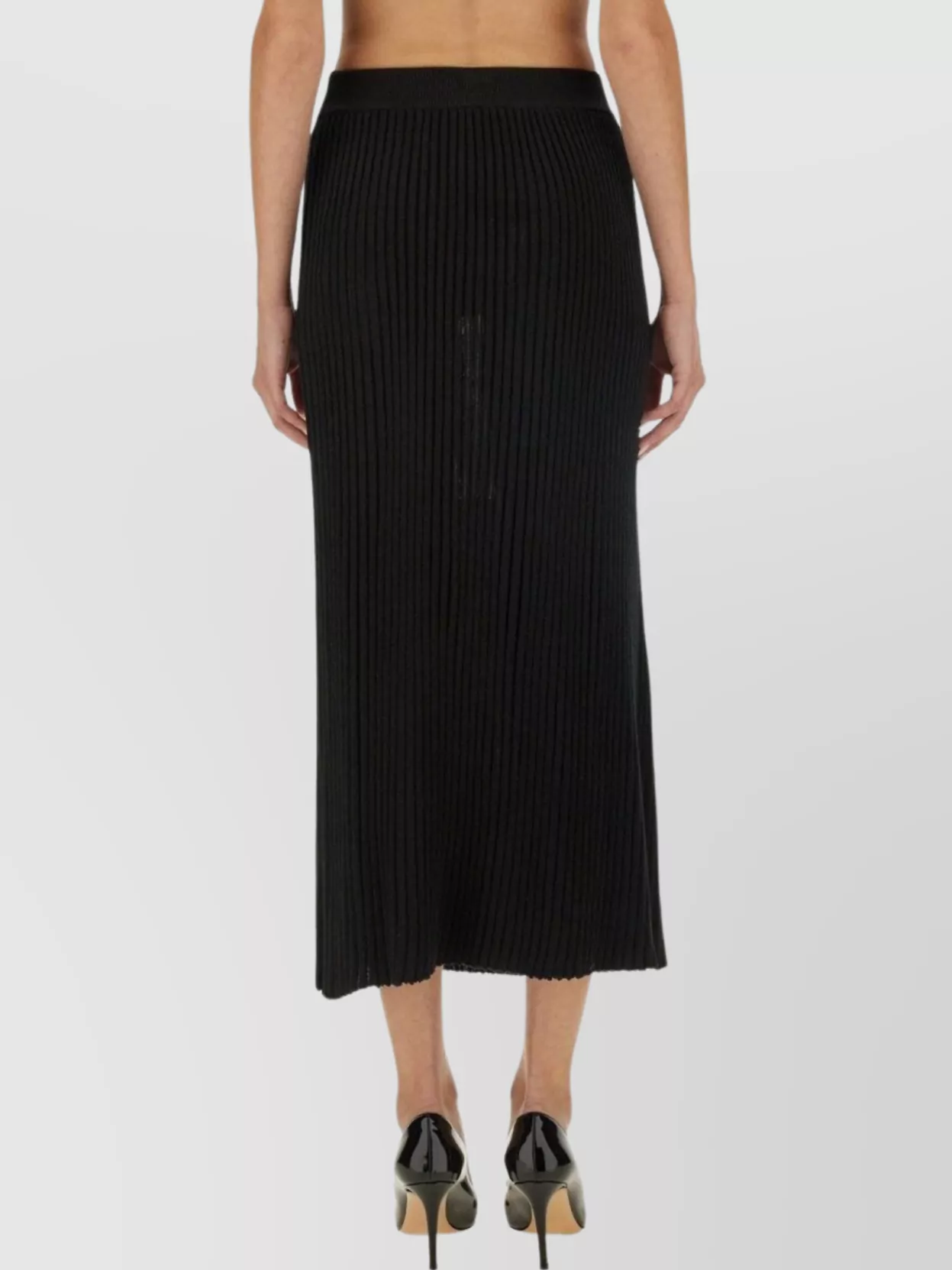 Kiton Ribbed Knit Skirt With Strap