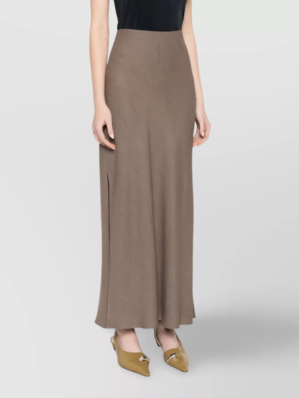 Brunello Cucinelli Ankle Length High Waist Seamless Skirt In Black