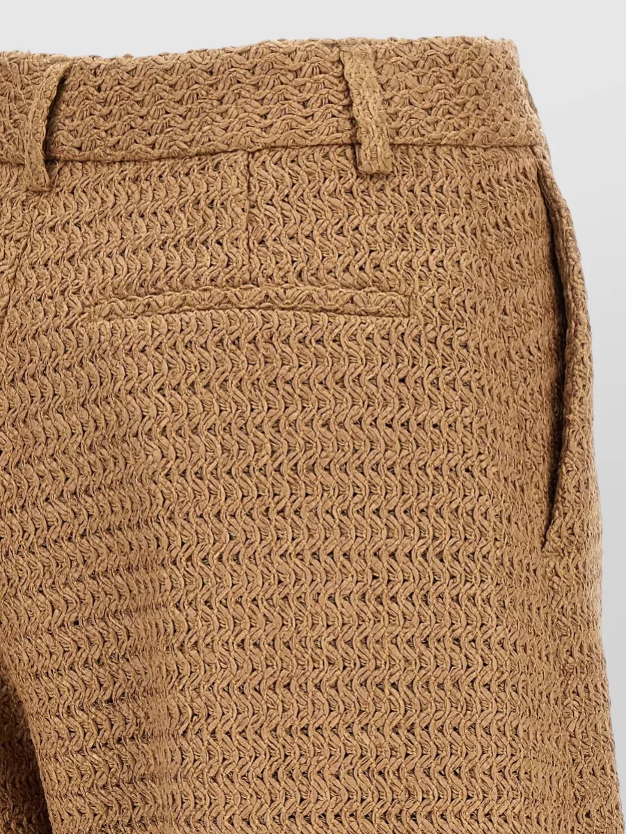 Giuseppe Di Morabito High Waist Raffia Trousers Wide Leg