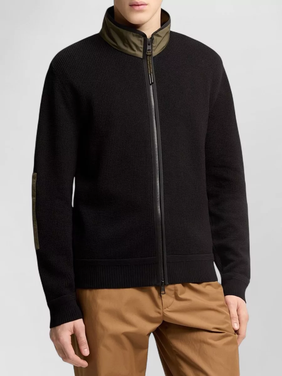 Moncler Cotton High-Neck Zip-Up Cardigan