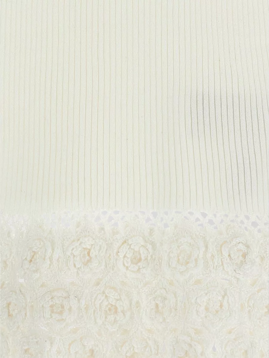 Ganni Ribbed V-Neck Cotton Crochet Vest