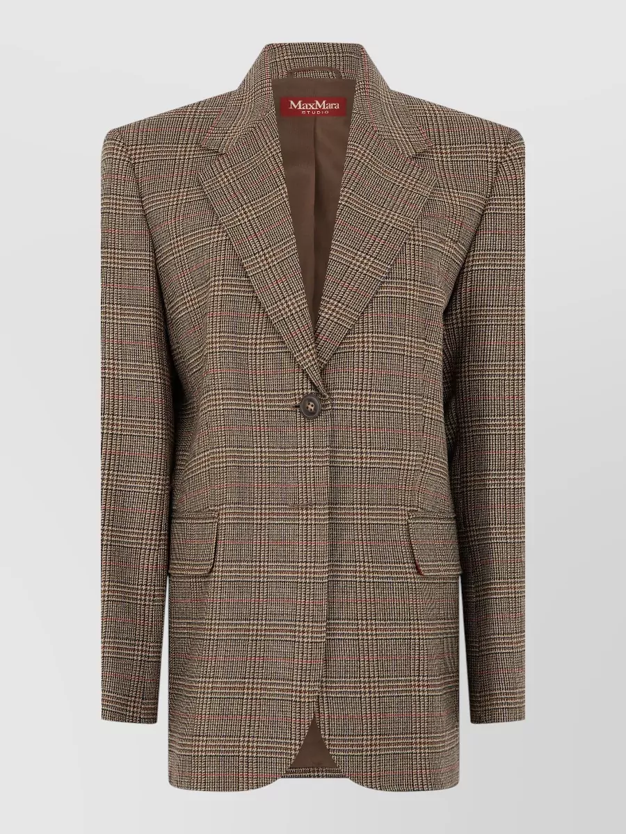 S Max Mara virgin wool checked single-breasted jacket