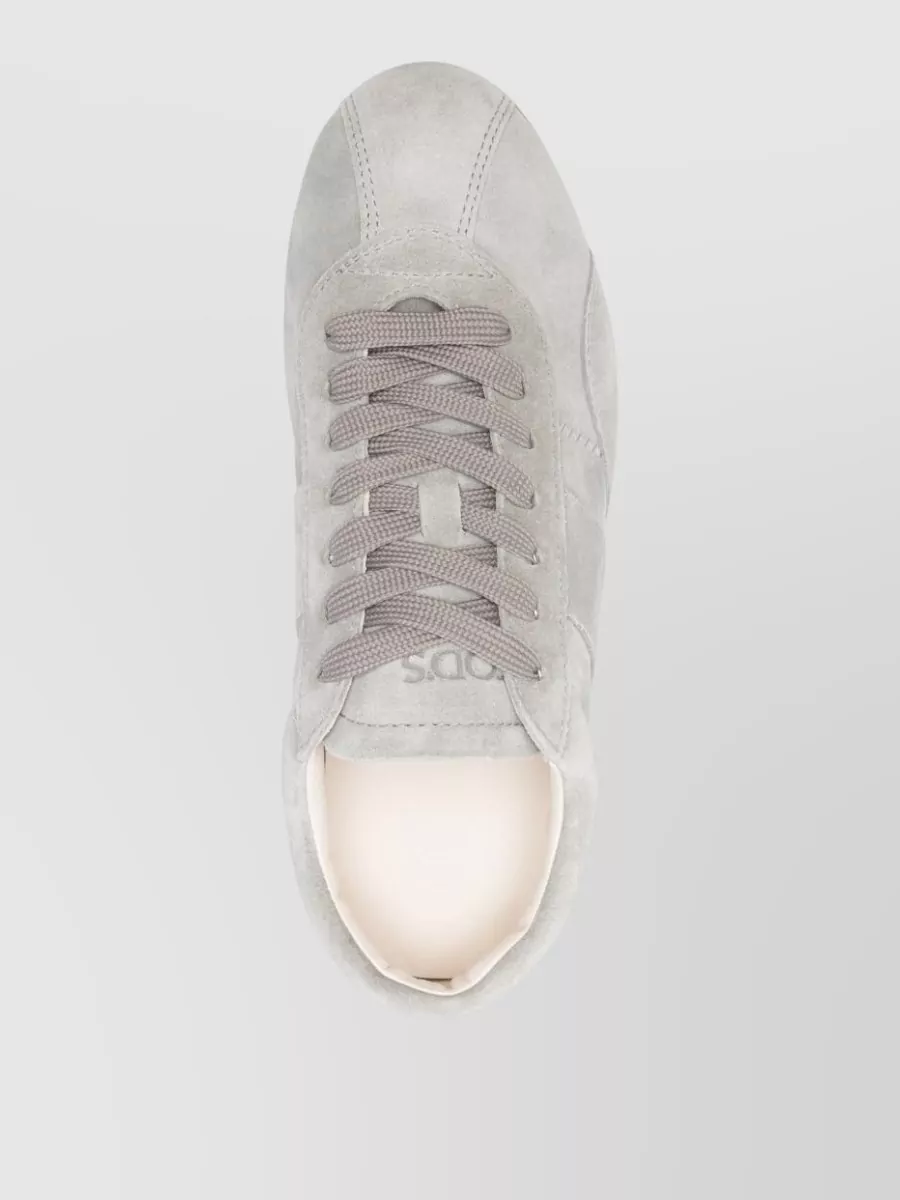 Tod's Low Top Sneakers Silk Suede Nylon Rubber
