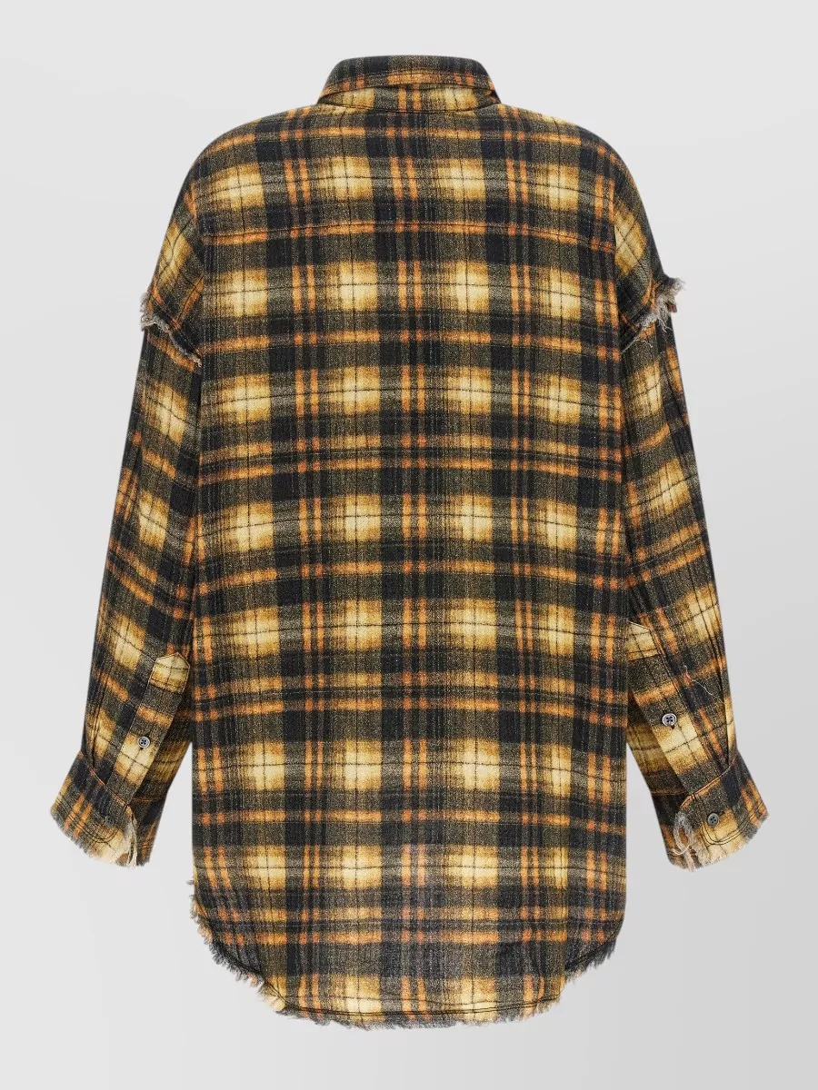 R13 Checked Oversized Cotton Shirt Jacket