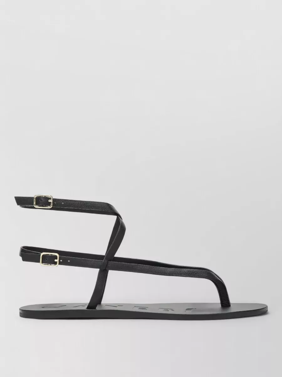 Manebi leather crossover sandals