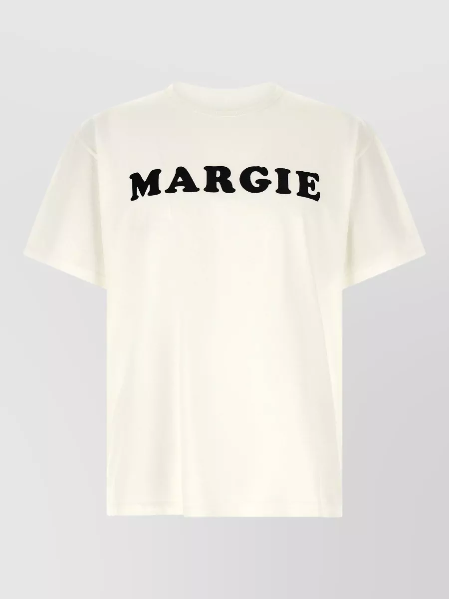 Mm6 Maison Margiela Cotton Printed Crew Neck Short Sleeve T-Shirt