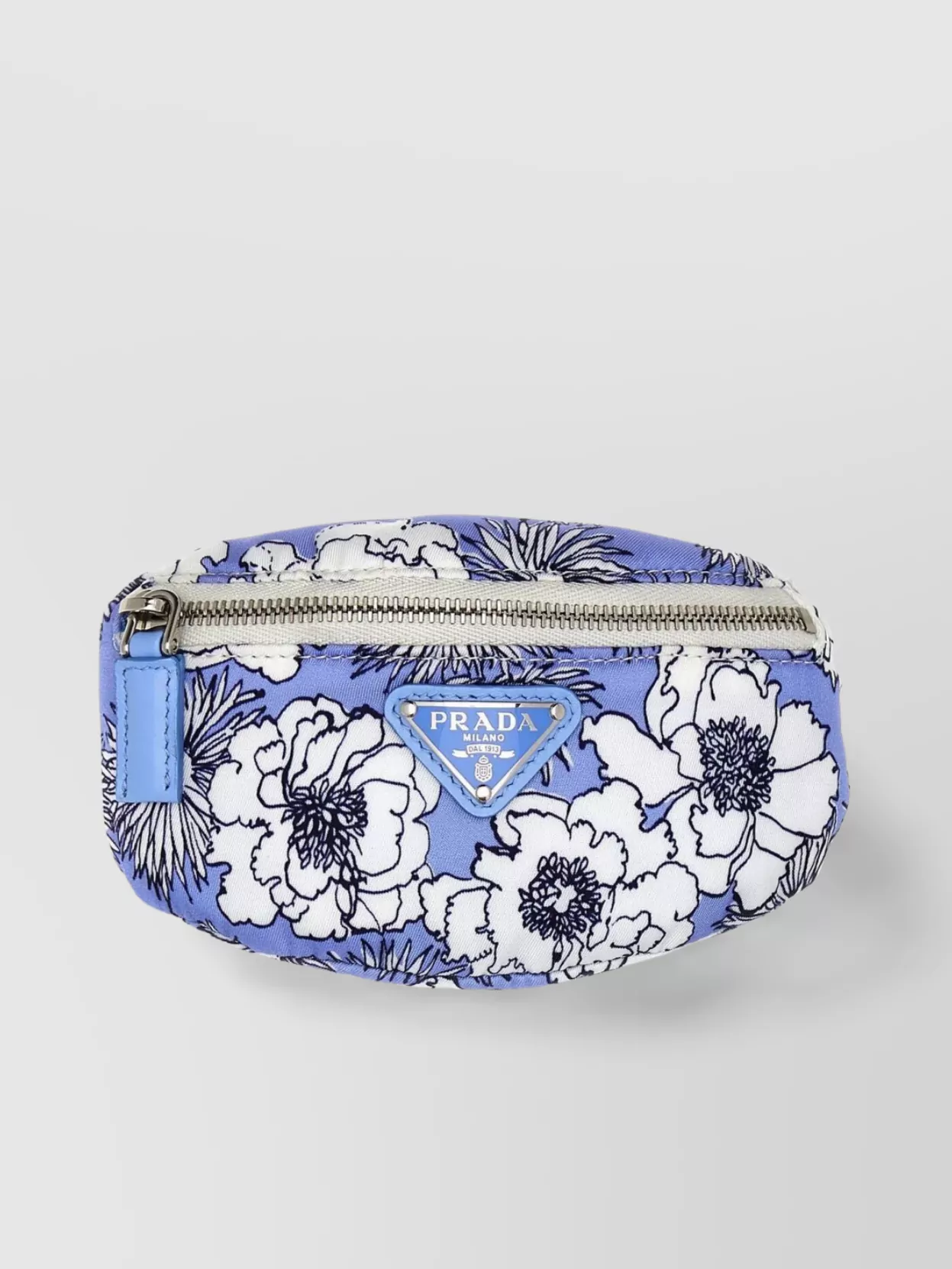 Shop Prada Floral Print Nylon Belt Bag In White