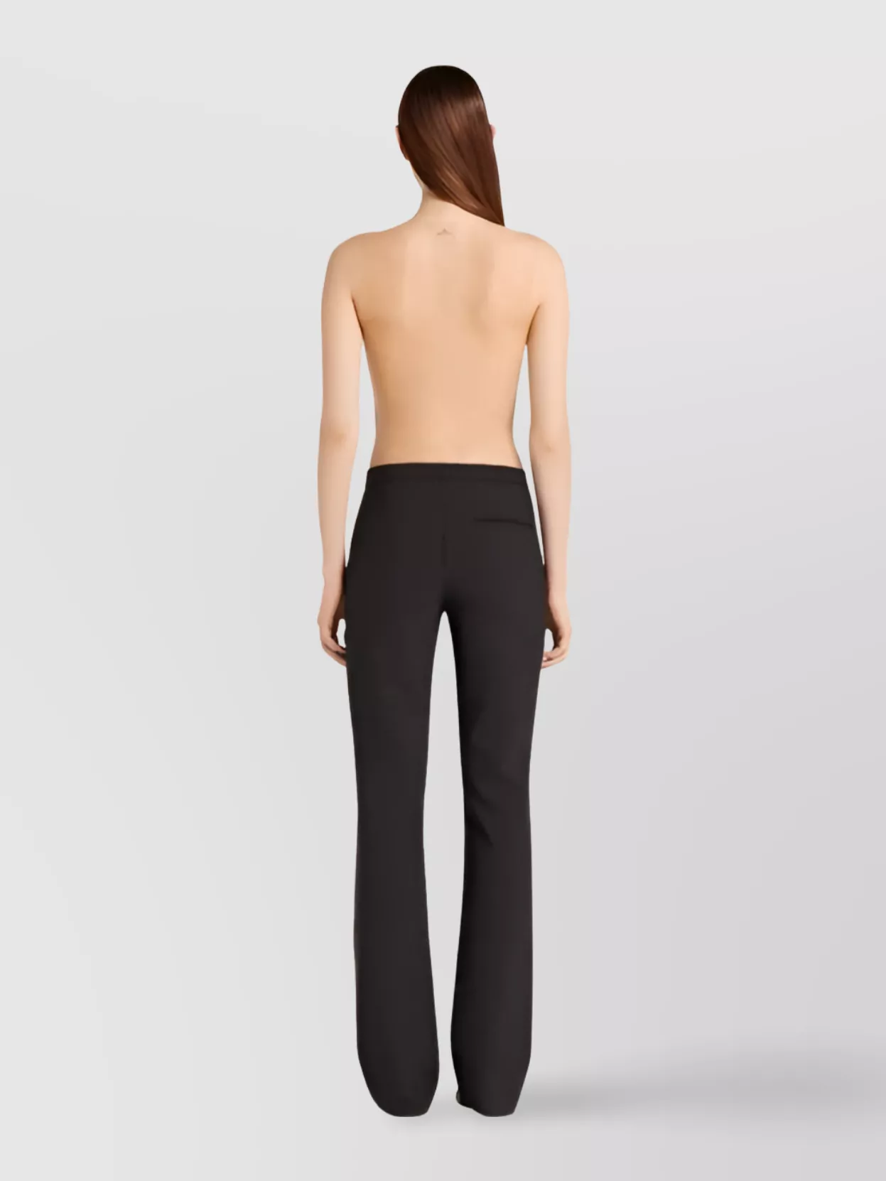 Courrèges Heritage Fluid Crepe Bootcut Trousers In Black
