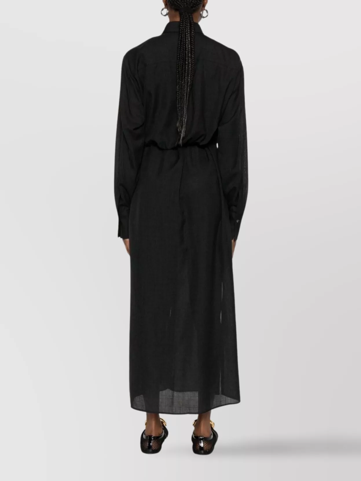 Brunello Cucinelli Midi Shirtdress With Long Sleeves And Pockets