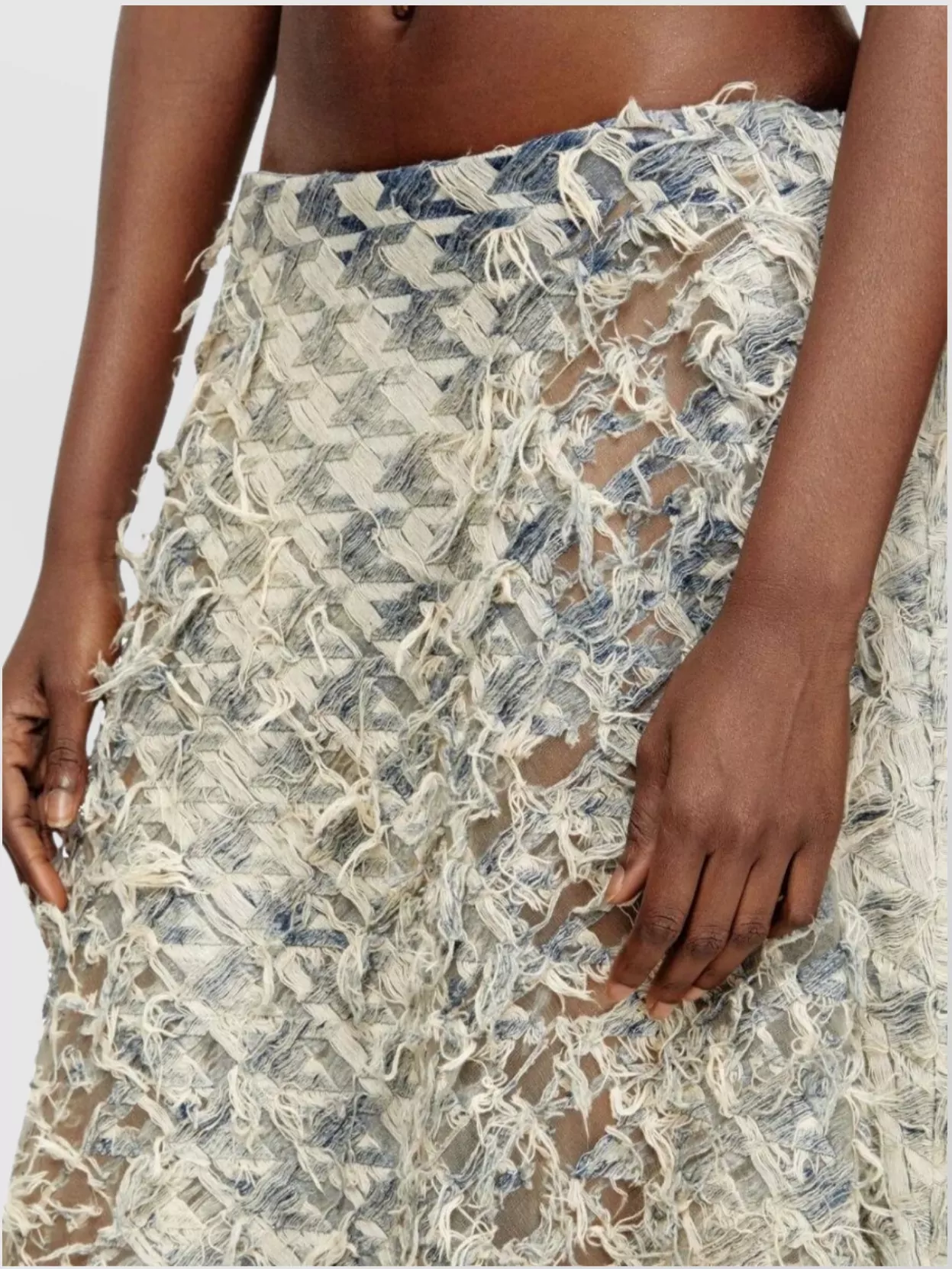 Diesel High Waist A-Line Skirt With Dévoré Effect