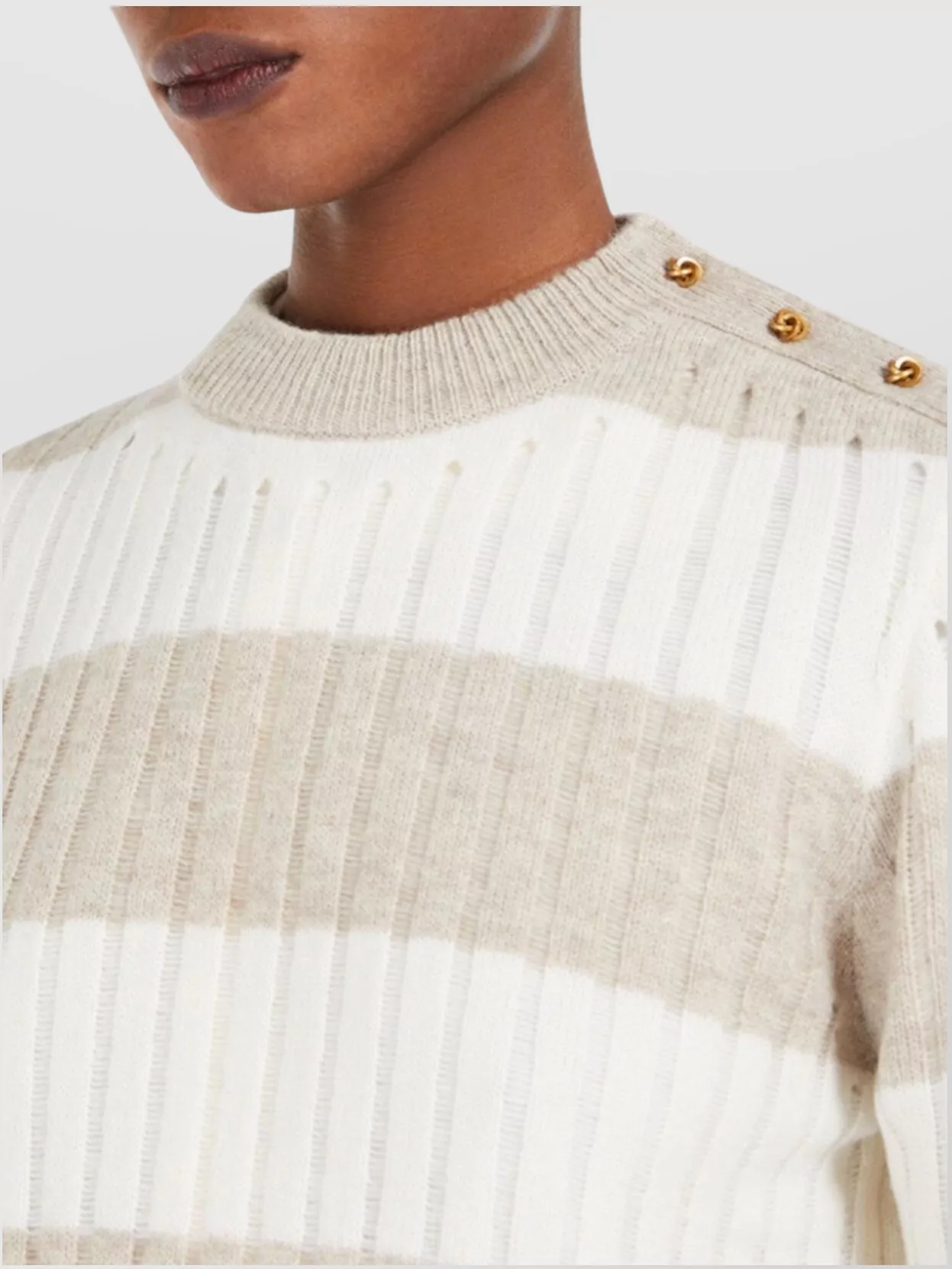 Max Mara Knitwear Crop Sweater Striped Pattern