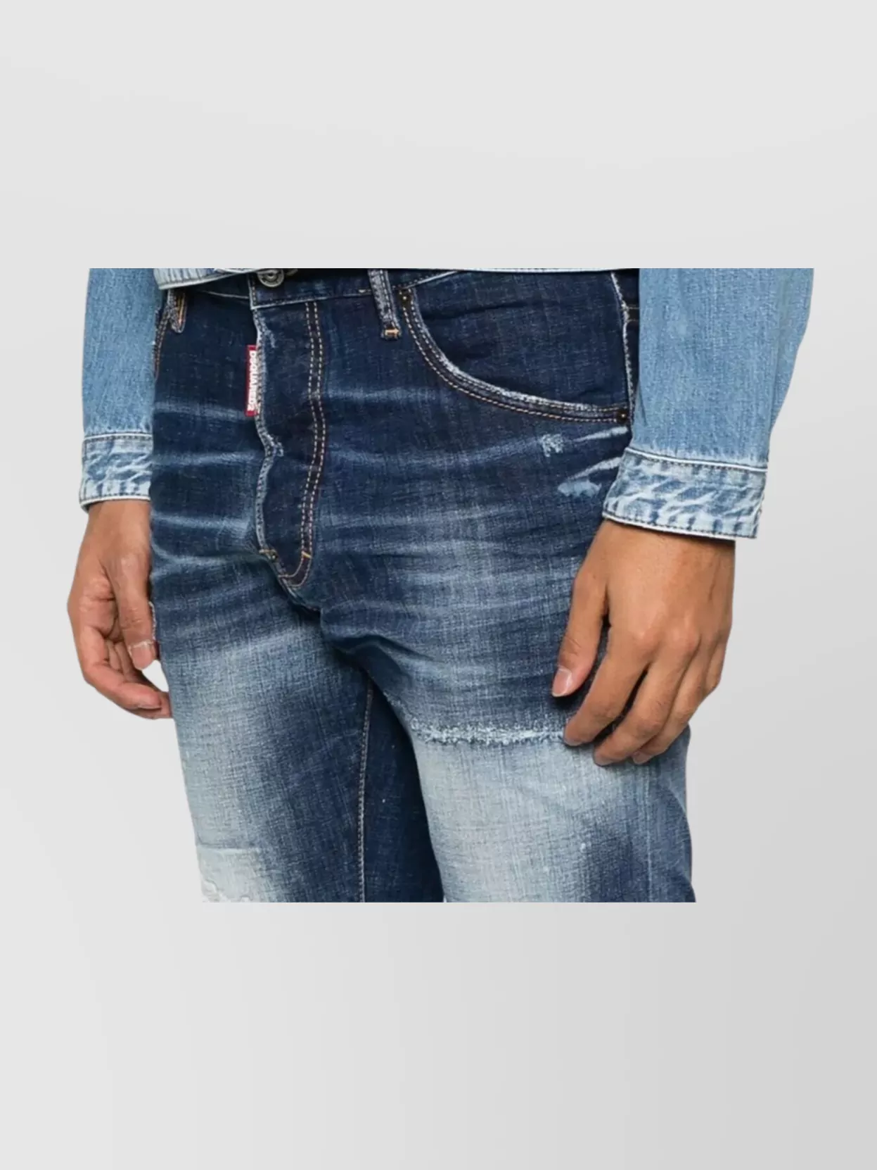 Dsquared2 Denim Jacket With Buttoned Cuffs And Pockets