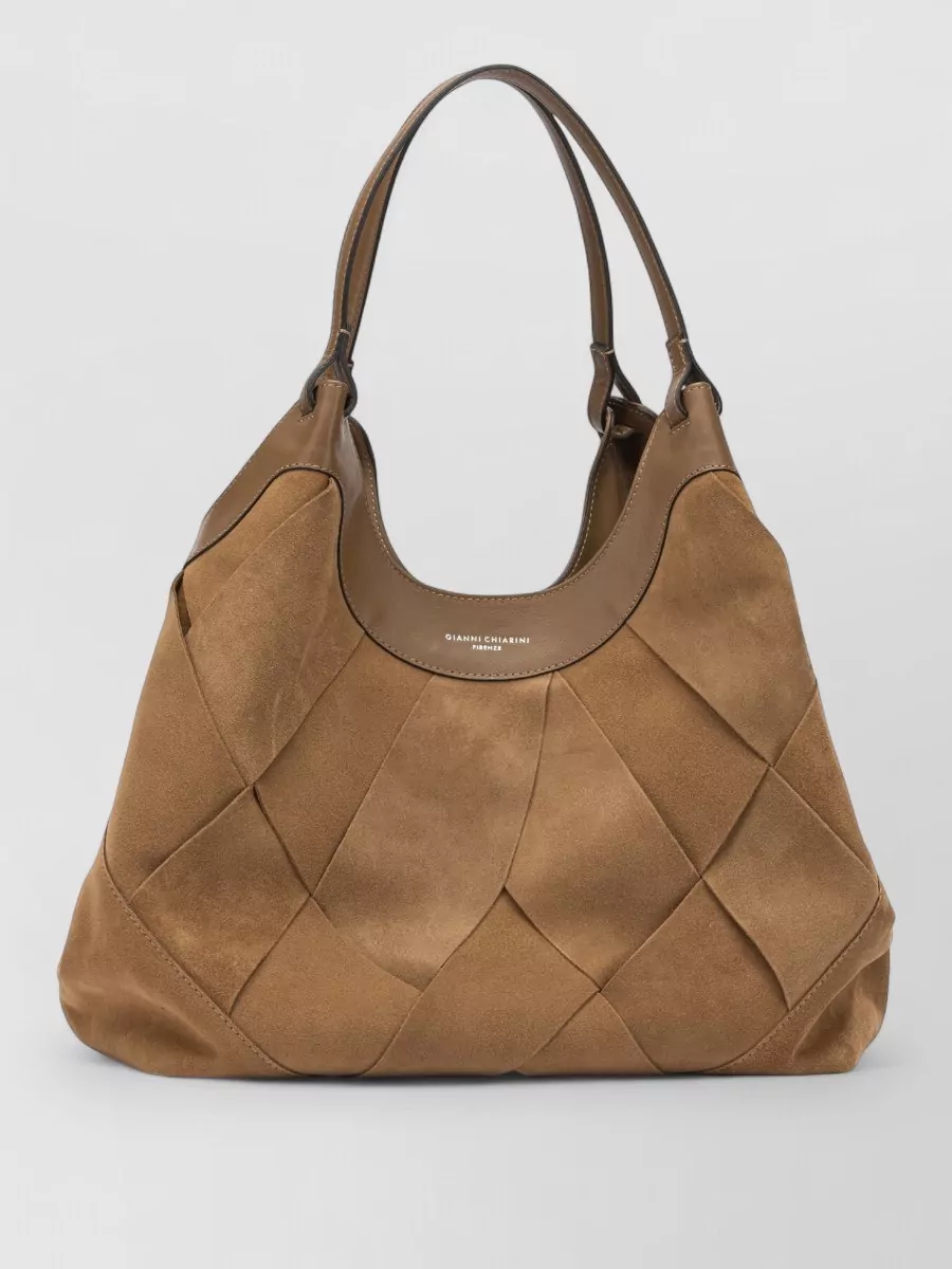 Gianni Chiarini Quilted Suede Shoulder Bags With Top Handles