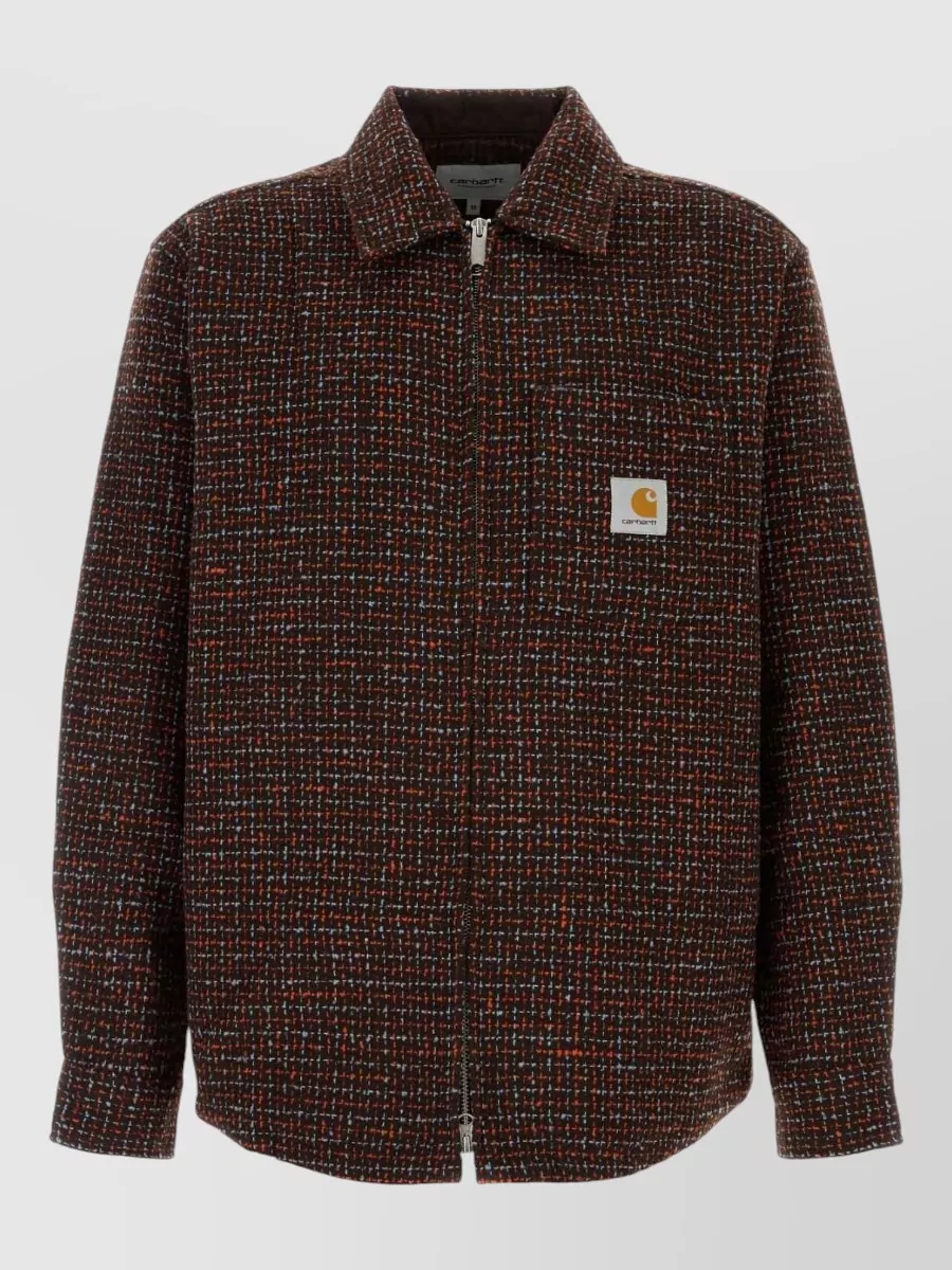 Carhartt Ip Mens Bellamy Boucle Woven Shirt Bellamy Check Tobacco In Brown
