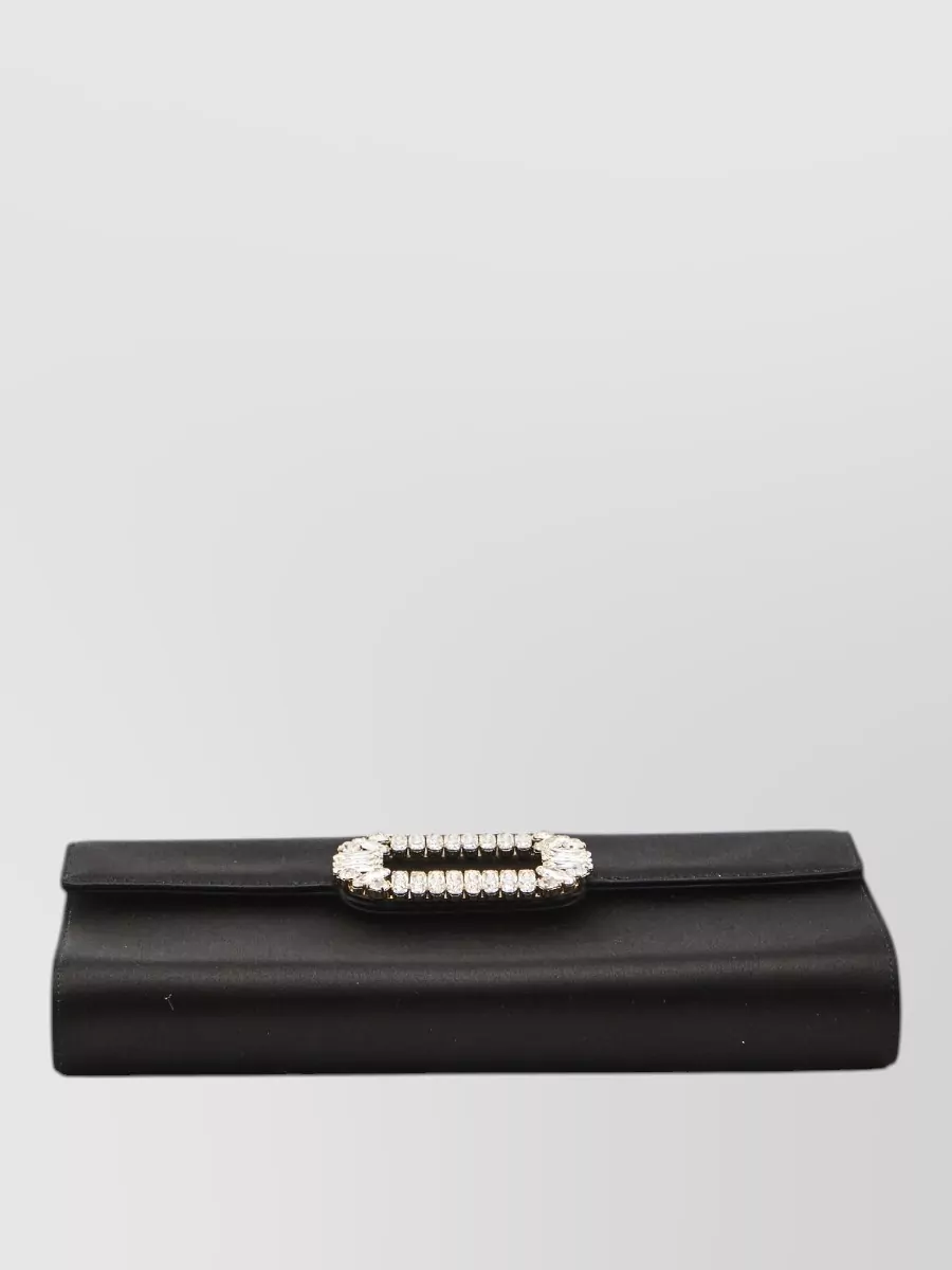 Roger Vivier Satin Envelope Shoulder Bag Chain Strap