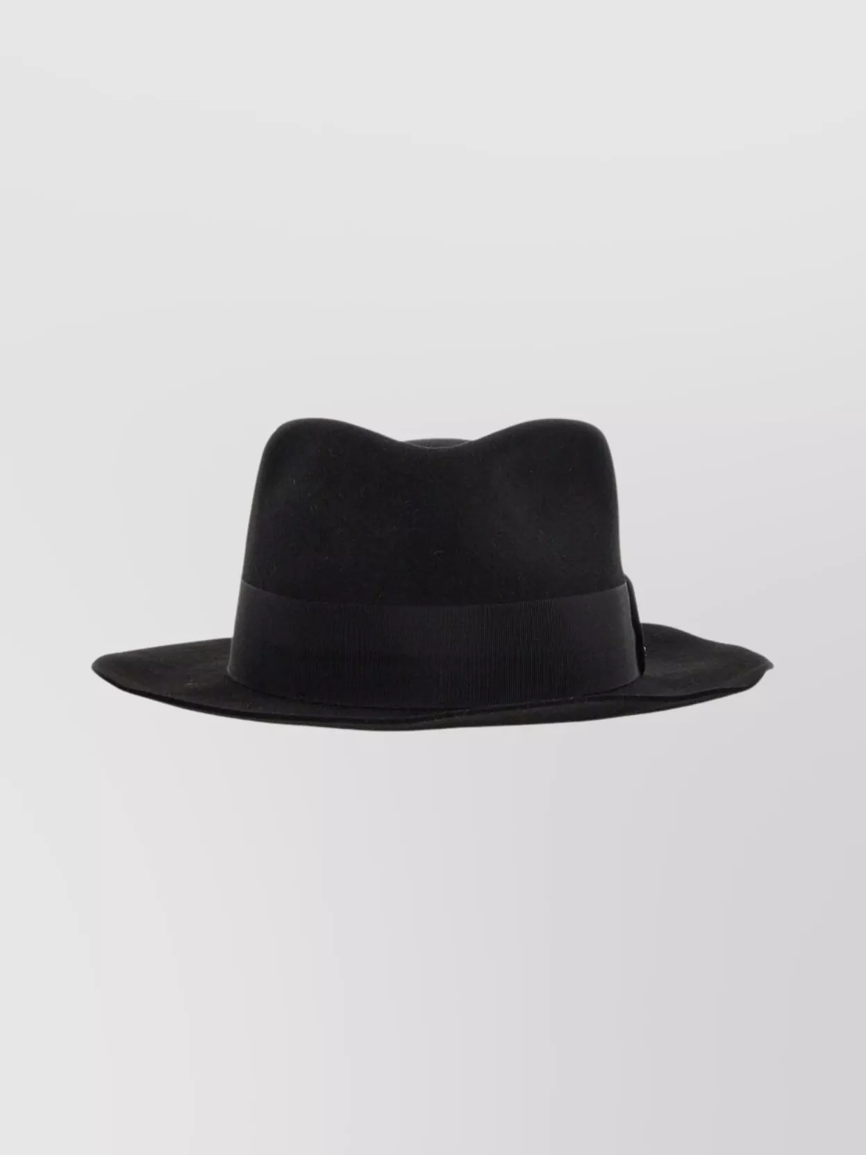 Saint Laurent Wide Brim Fedora With Grosgrain Ribbon Band