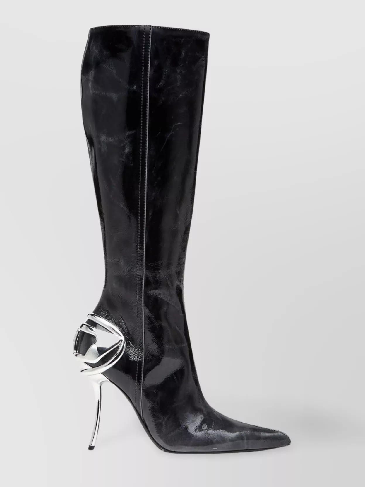 Diesel Shiny Leather Knee High Boots