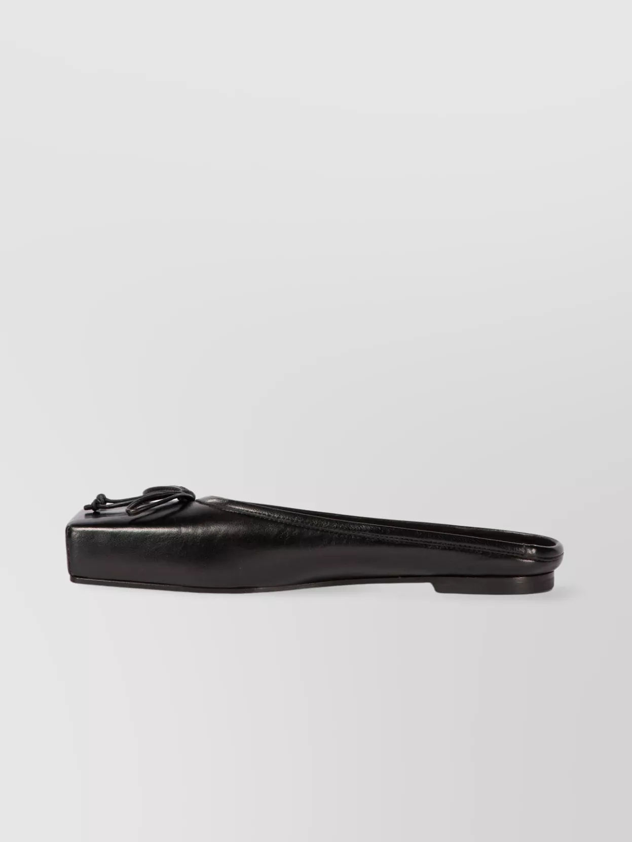 Jacquemus Ballet Bow Leather Square Toe Flats
