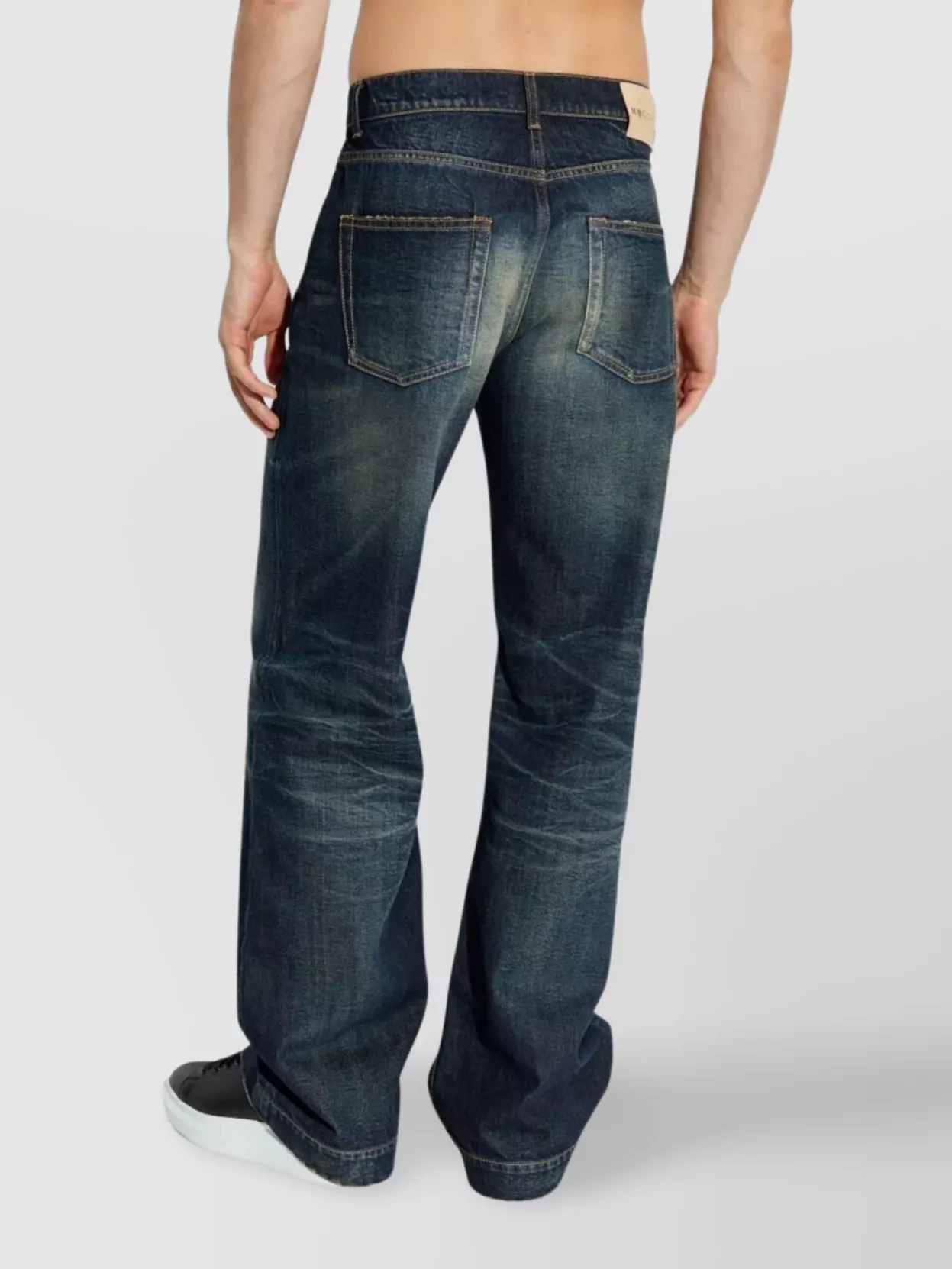 Alexander Mcqueen Wide Leg Faded Jeans