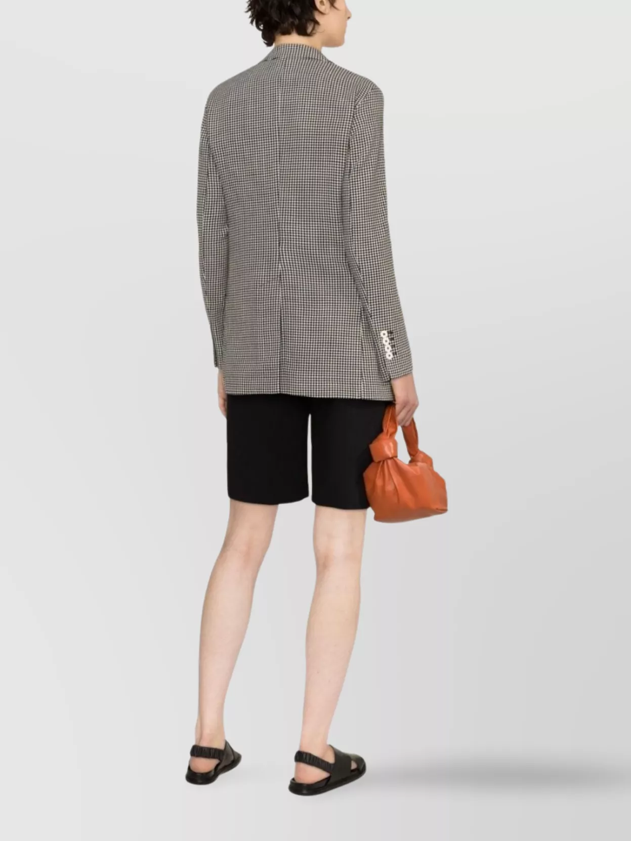 Circolo 1901 Houndstooth Wool Blend Longline Jacket