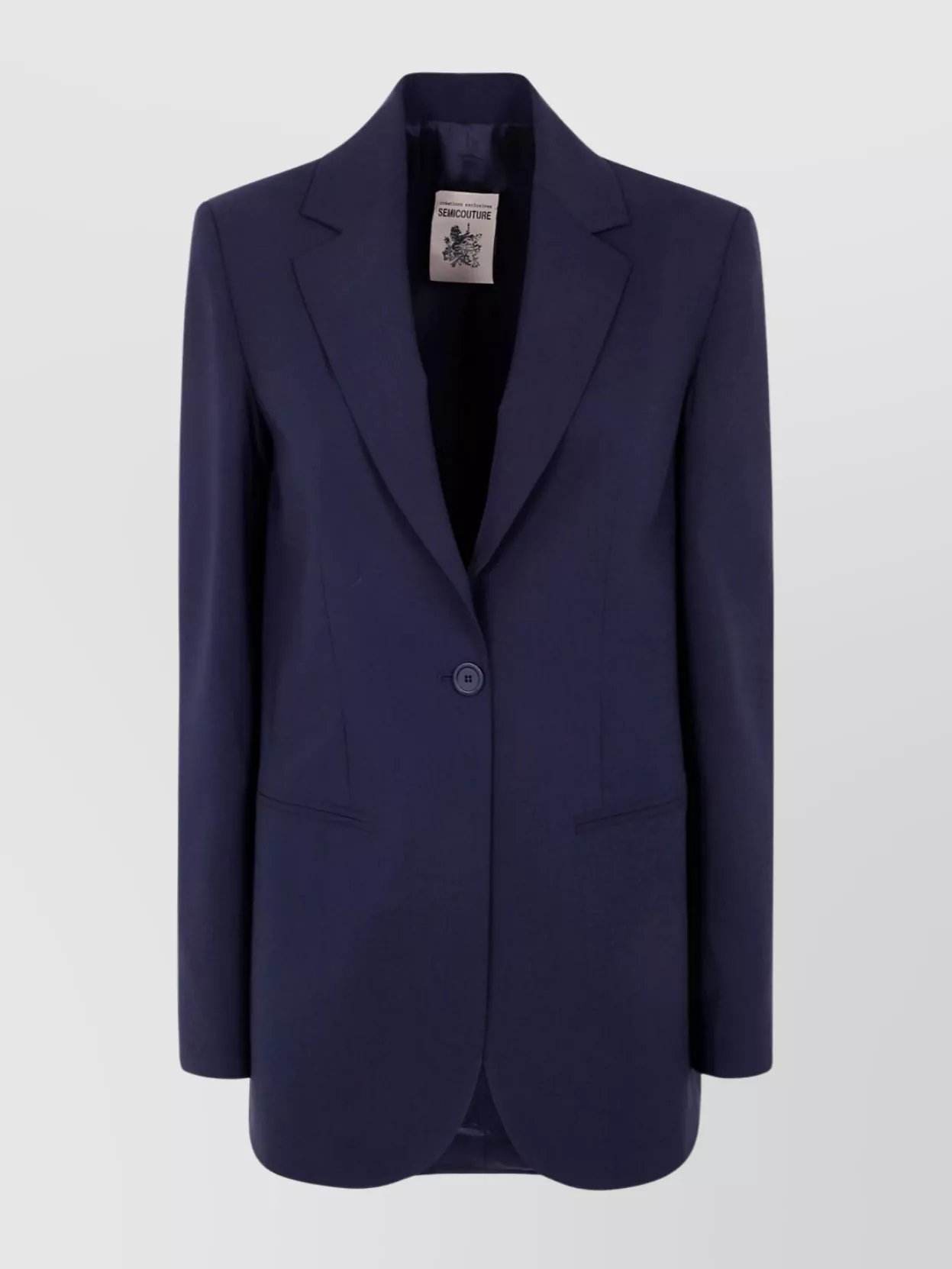 Semicouture Lapel Sleeve Vent Pocket Jacket