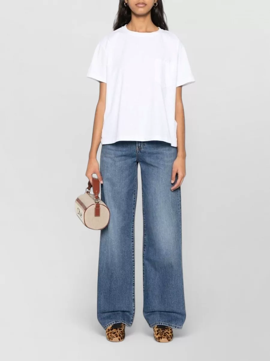 Semicouture Cotton Embroidered Patch Pocket Short-Sleeve T-Shirt