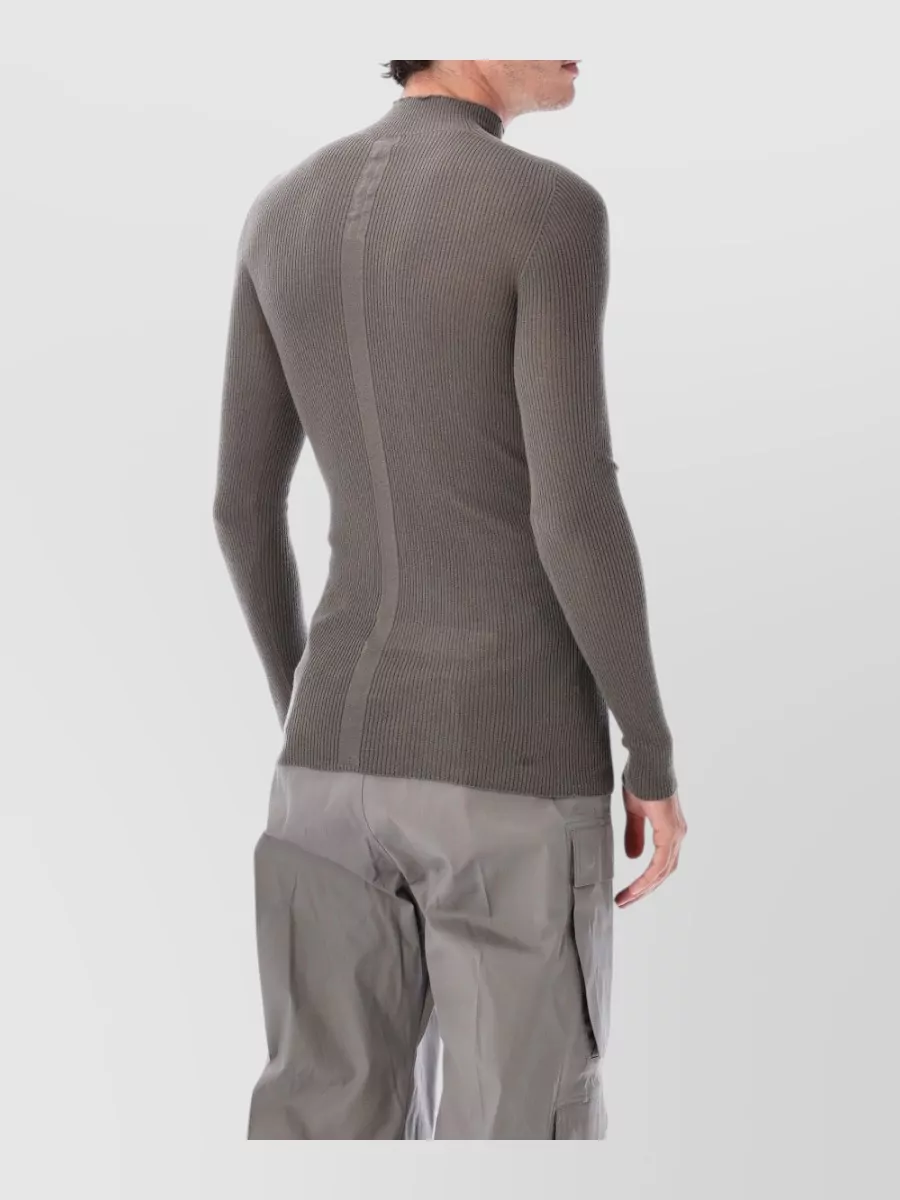 Rick Owens Virgin Wool Ribbed Turtleneck T-Shirt