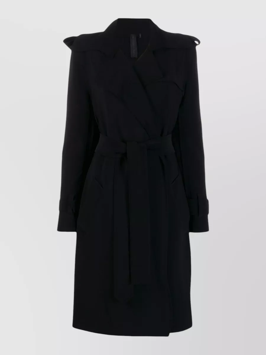 Norma Kamali Double-Breasted Belted Trench Coat